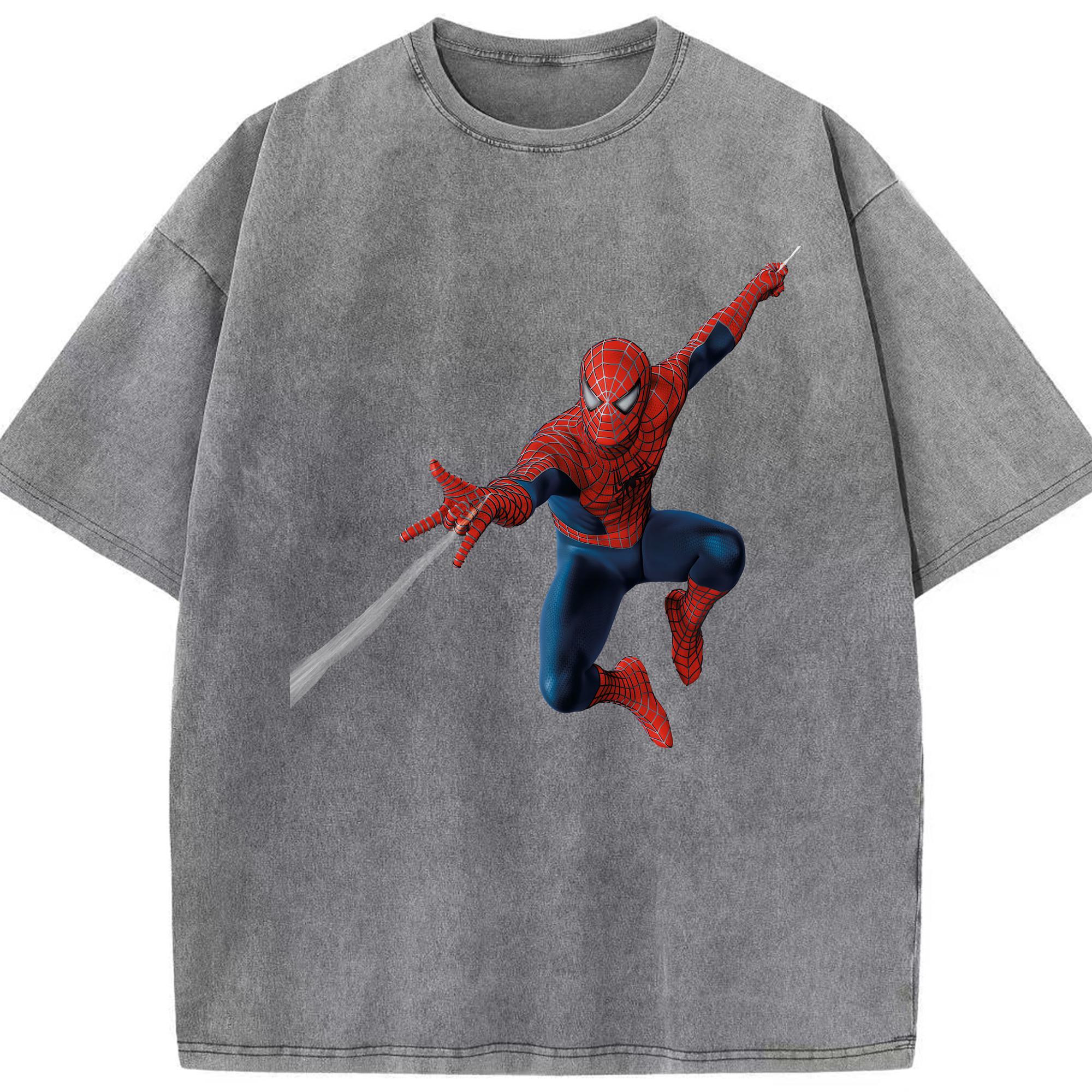 （画像用） Spider Man スパイダーマン 綿100% ヴィンテージ風 半袖Tシャツ（フロントプリント）