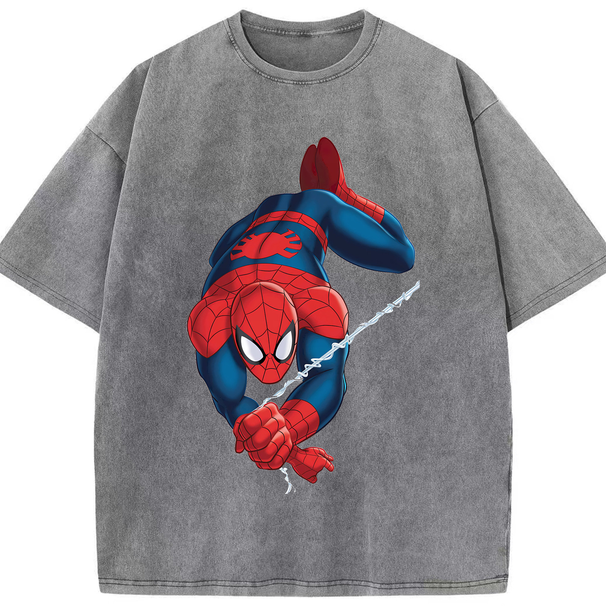（画像用） Spider Man スパイダーマン 綿100% ヴィンテージ風 半袖Tシャツ（フロントプリント）