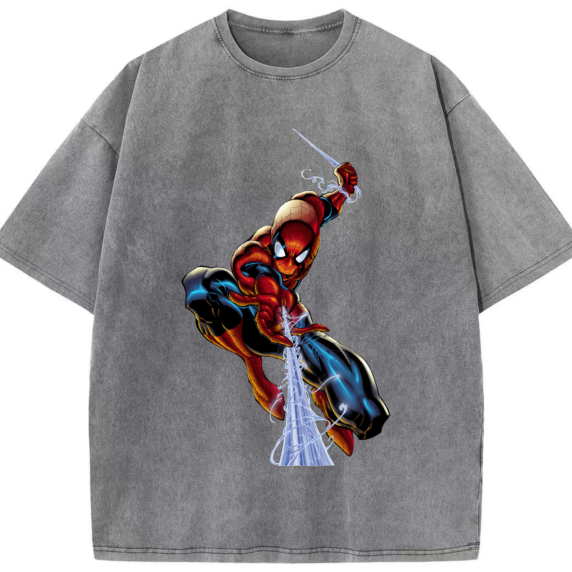 （画像用） Spider Man スパイダーマン 綿100% ヴィンテージ風 半袖Tシャツ（フロントプリント）