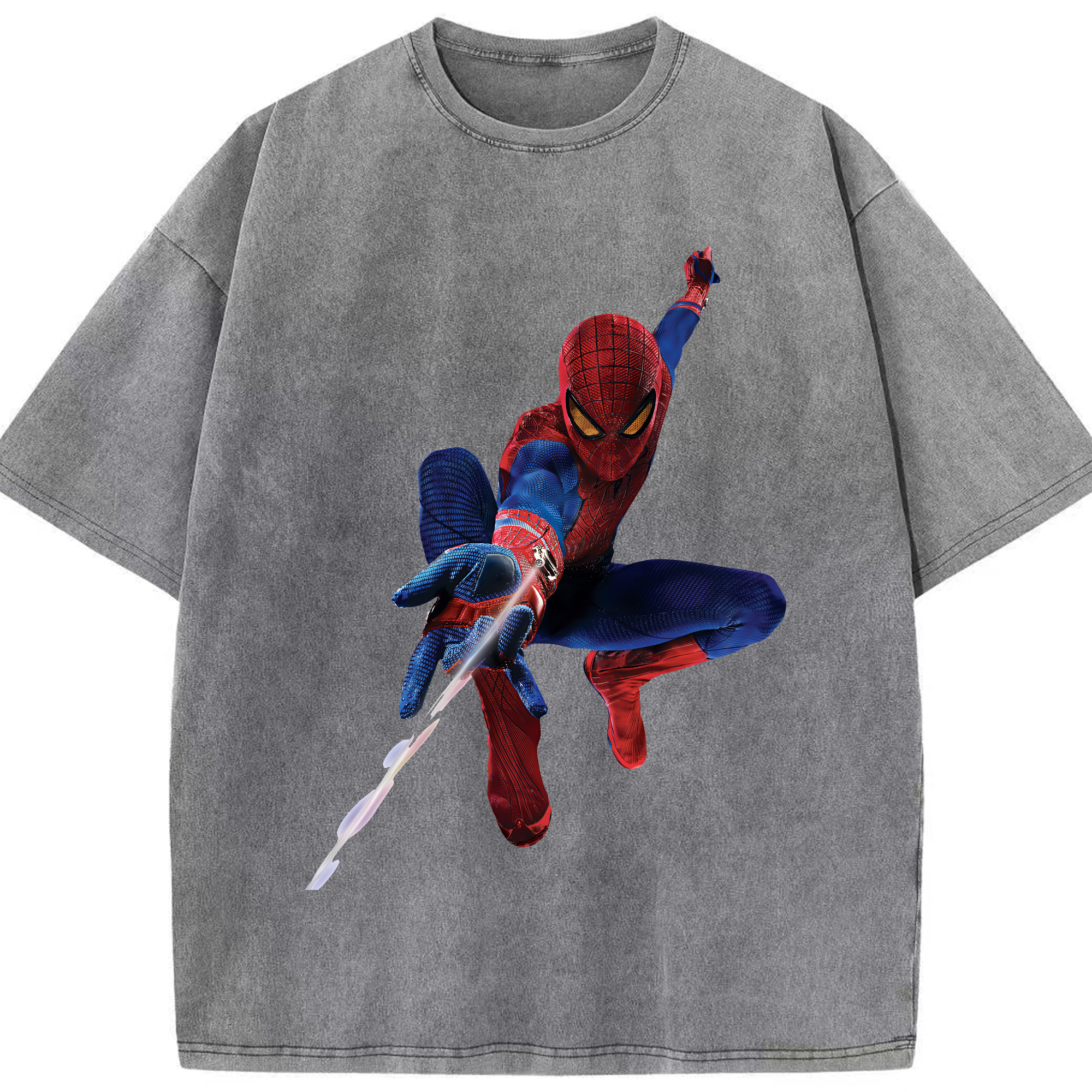（画像用） Spider Man スパイダーマン 綿100% ヴィンテージ風 半袖Tシャツ（フロントプリント）