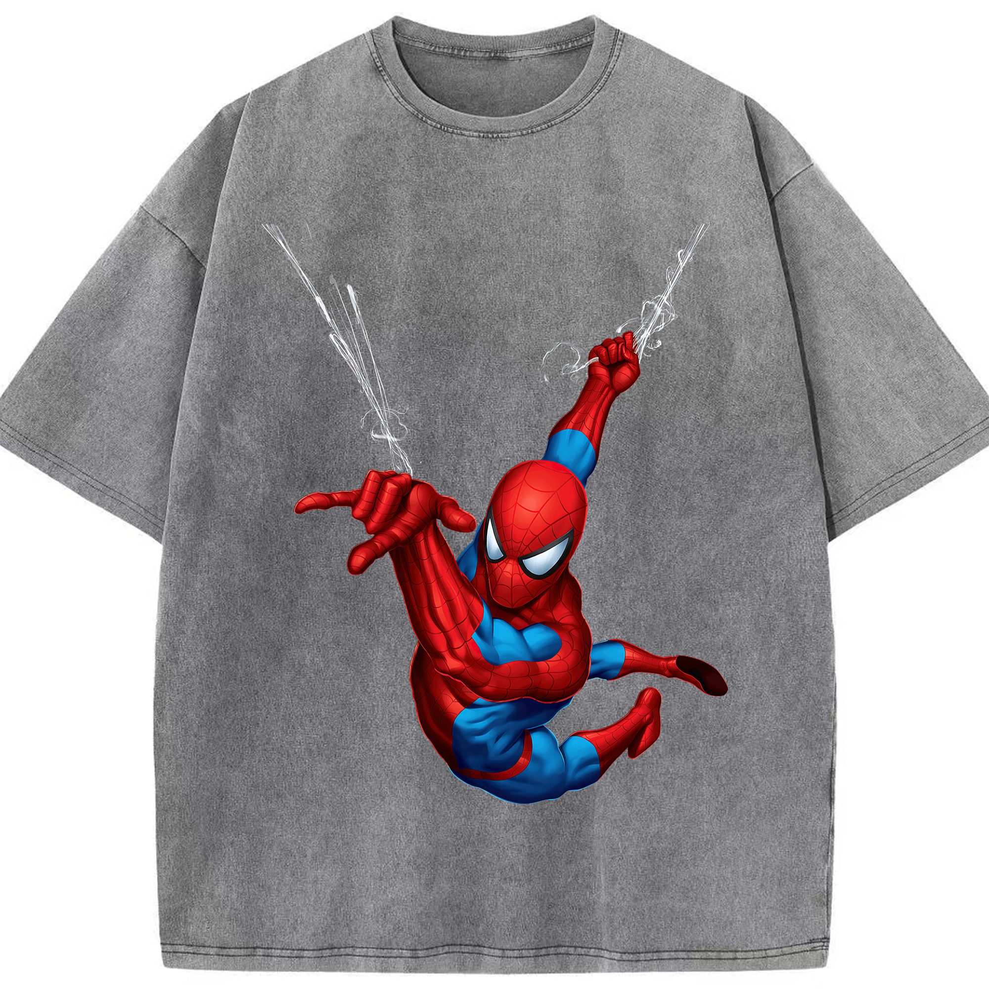 （画像用） Spider Man スパイダーマン 綿100% ヴィンテージ風 半袖Tシャツ（フロントプリント）