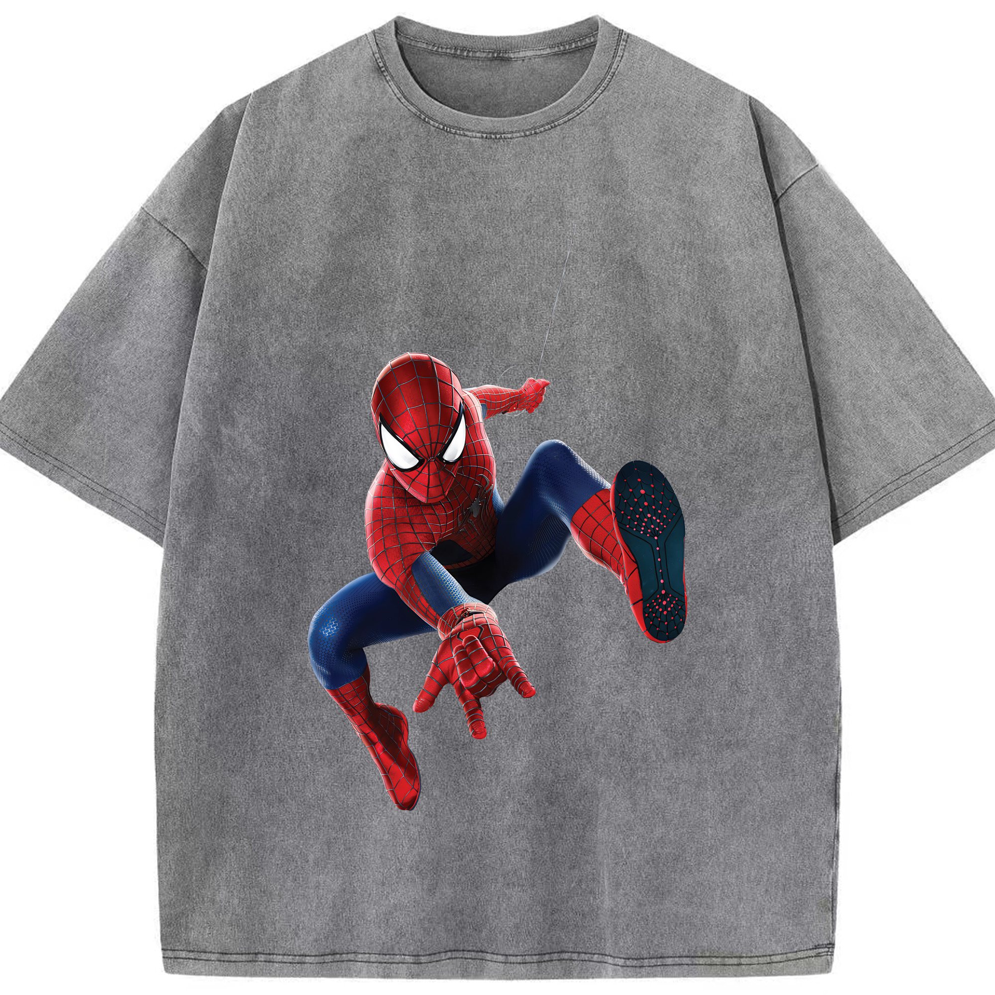 （画像用） Spider Man スパイダーマン 綿100% ヴィンテージ風 半袖Tシャツ（フロントプリント）
