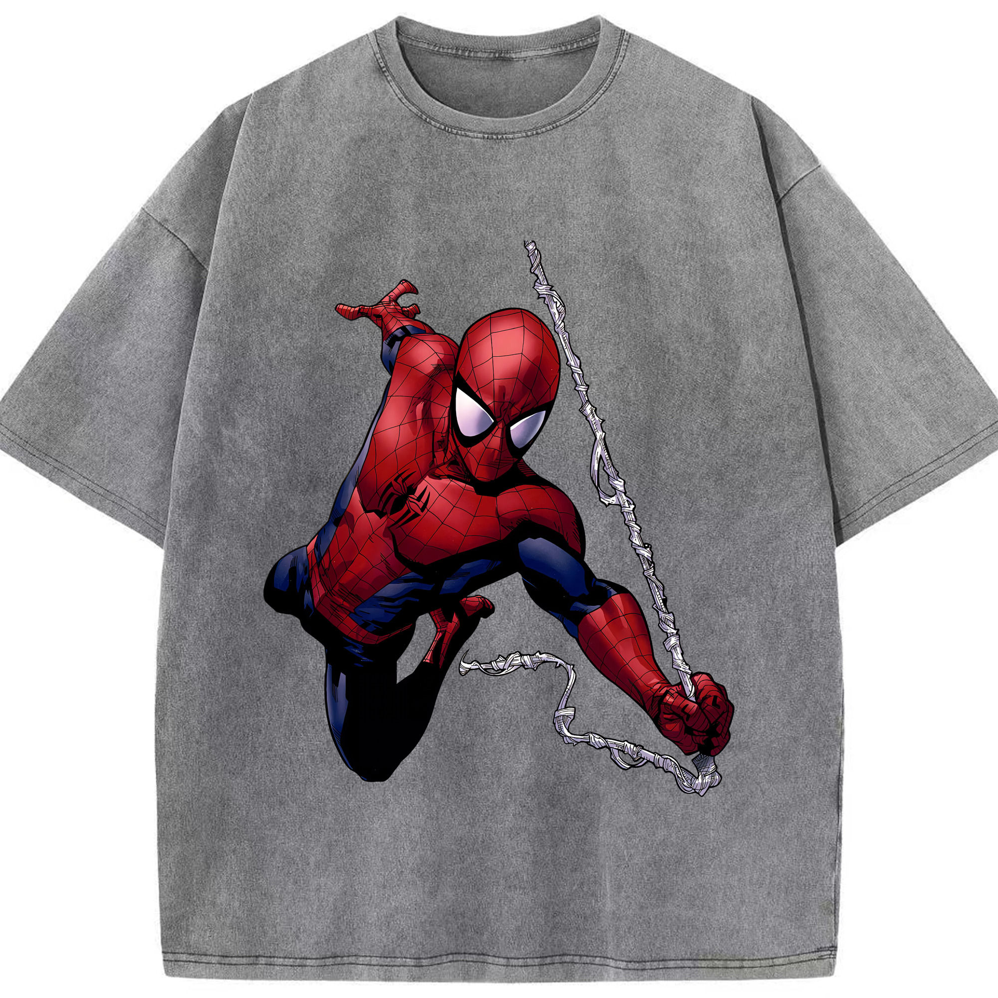 （画像用） Spider Man スパイダーマン 綿100% ヴィンテージ風 半袖Tシャツ（フロントプリント）