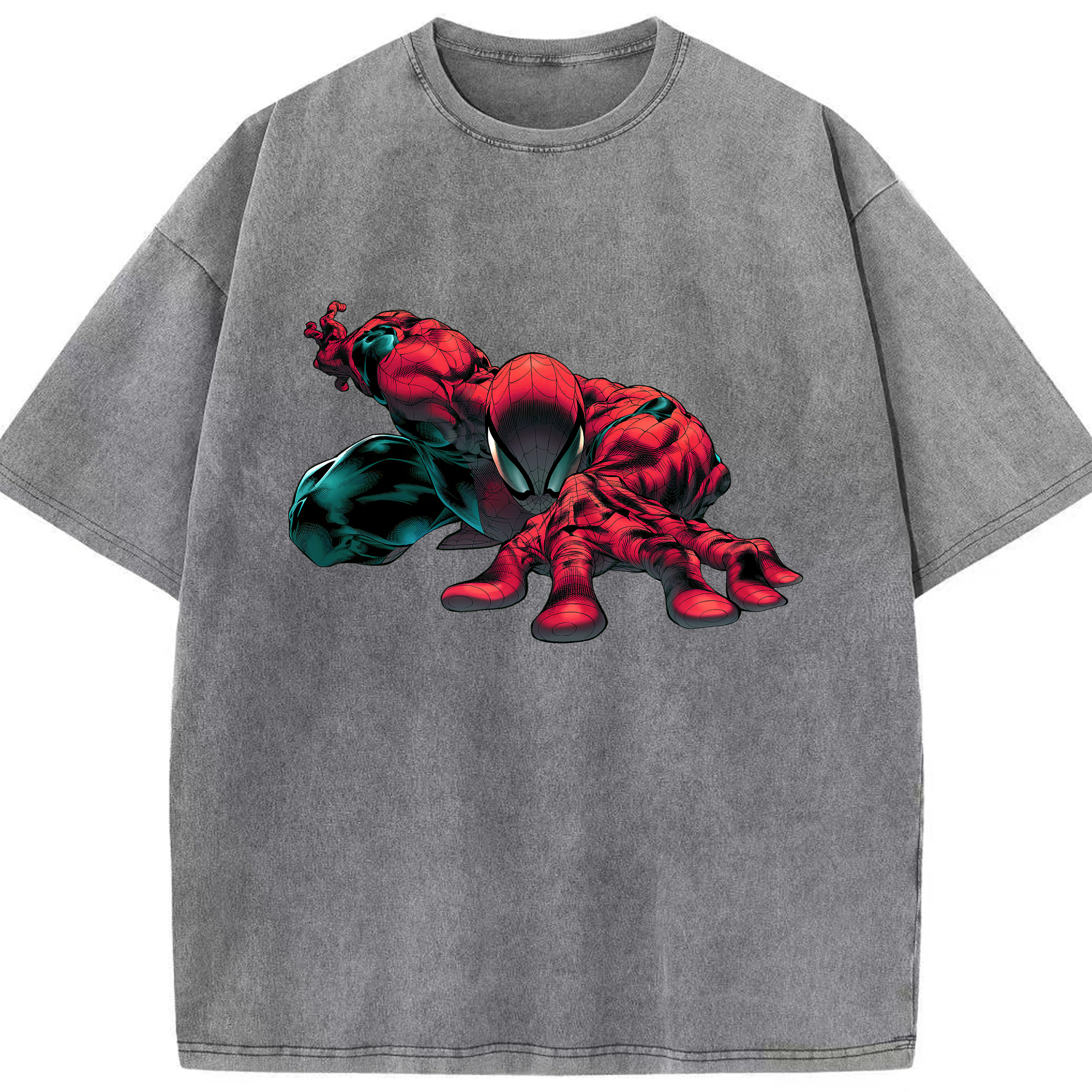 （画像用） Spider Man スパイダーマン 綿100% ヴィンテージ風 半袖Tシャツ（フロントプリント）