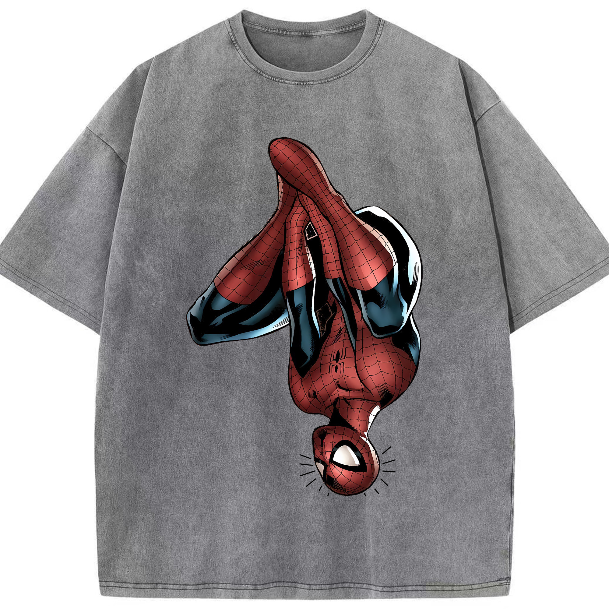 （画像用） Spider Man スパイダーマン 綿100% ヴィンテージ風 半袖Tシャツ（フロントプリント）