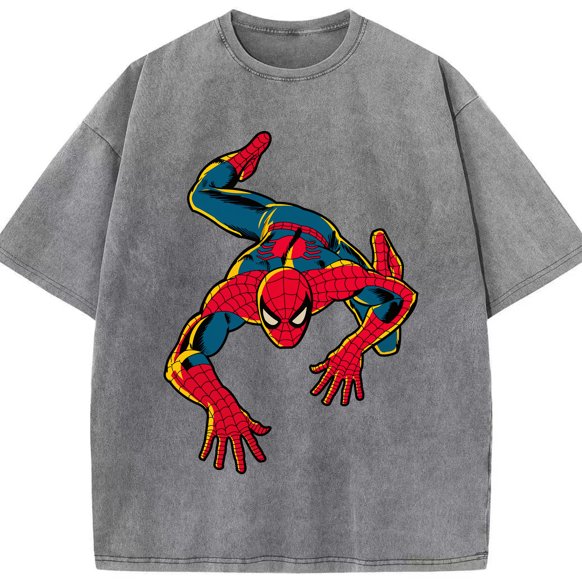 （画像用） Spider Man スパイダーマン 綿100% ヴィンテージ風 半袖Tシャツ（フロントプリント）