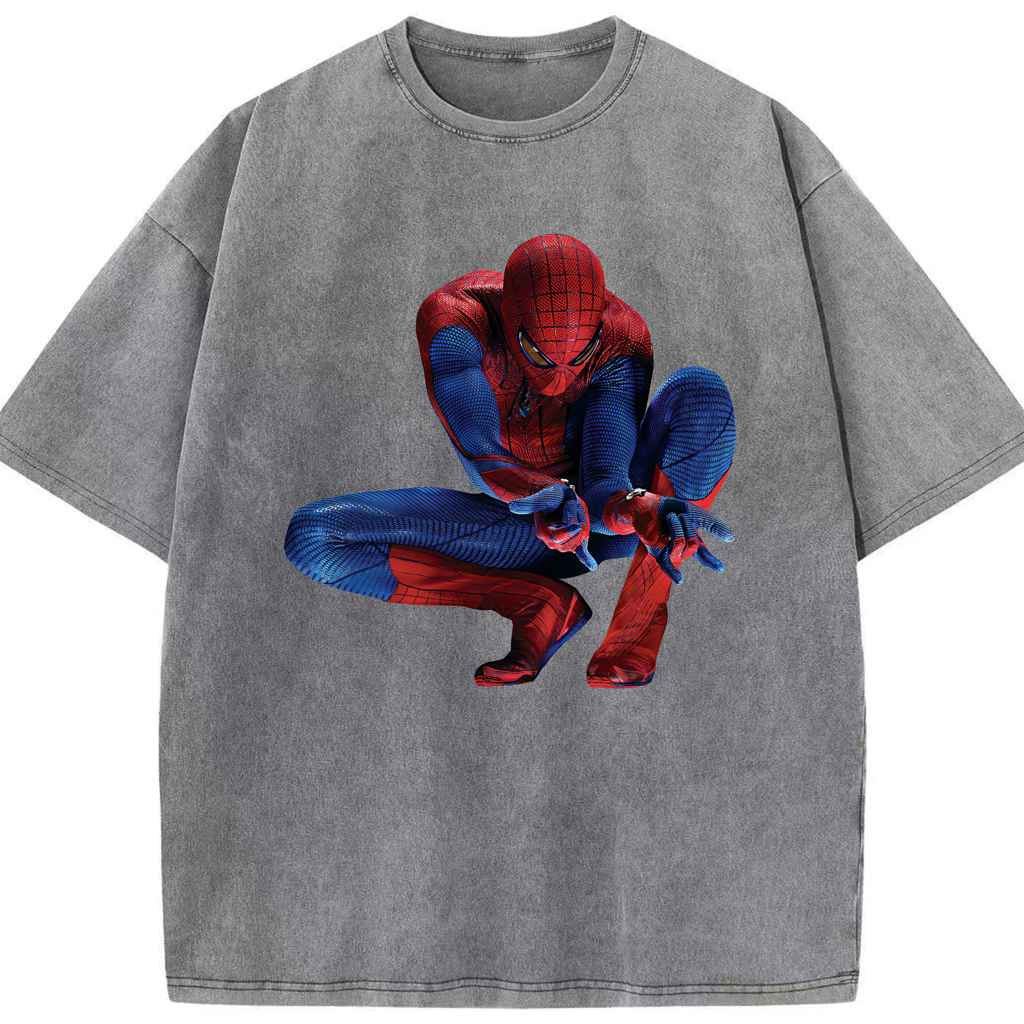 （画像用） Spider Man スパイダーマン 綿100% ヴィンテージ風 半袖Tシャツ（フロントプリント）