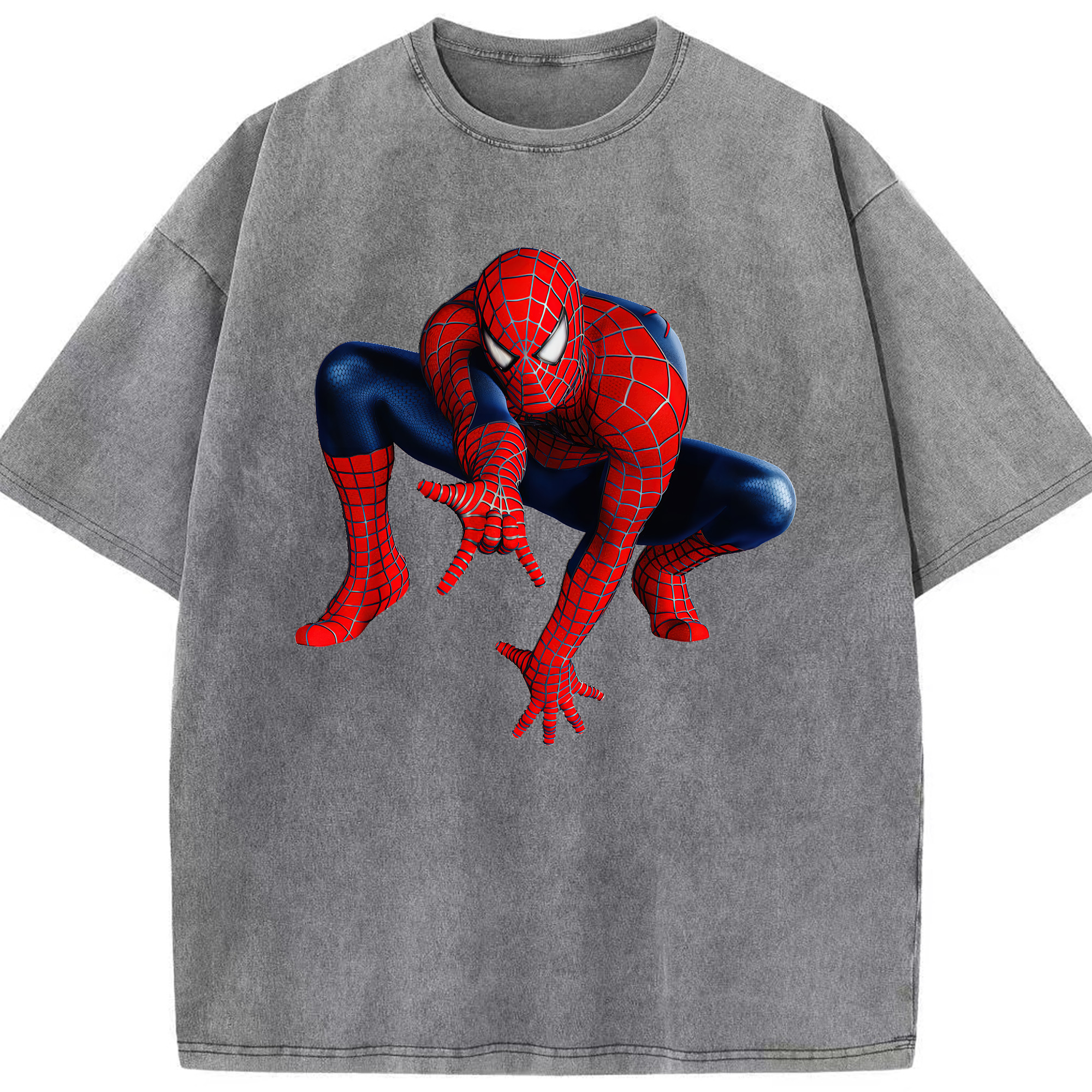 （画像用） Spider Man スパイダーマン 綿100% ヴィンテージ風 半袖Tシャツ（フロントプリント）