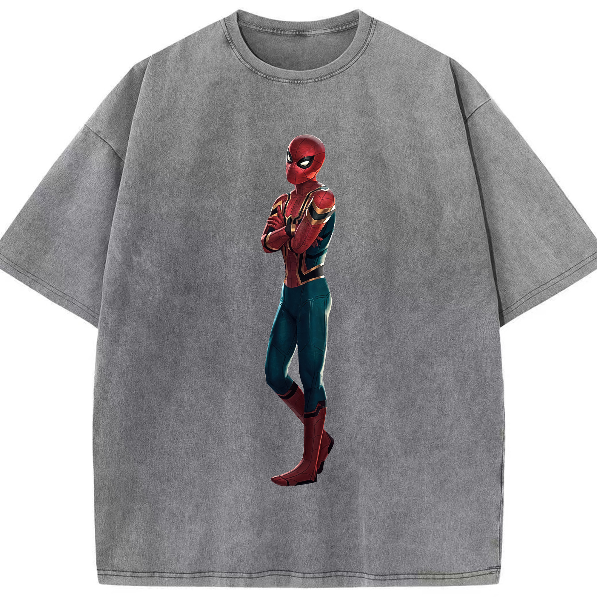 （画像用） Spider Man スパイダーマン 綿100% ヴィンテージ風 半袖Tシャツ（フロントプリント）
