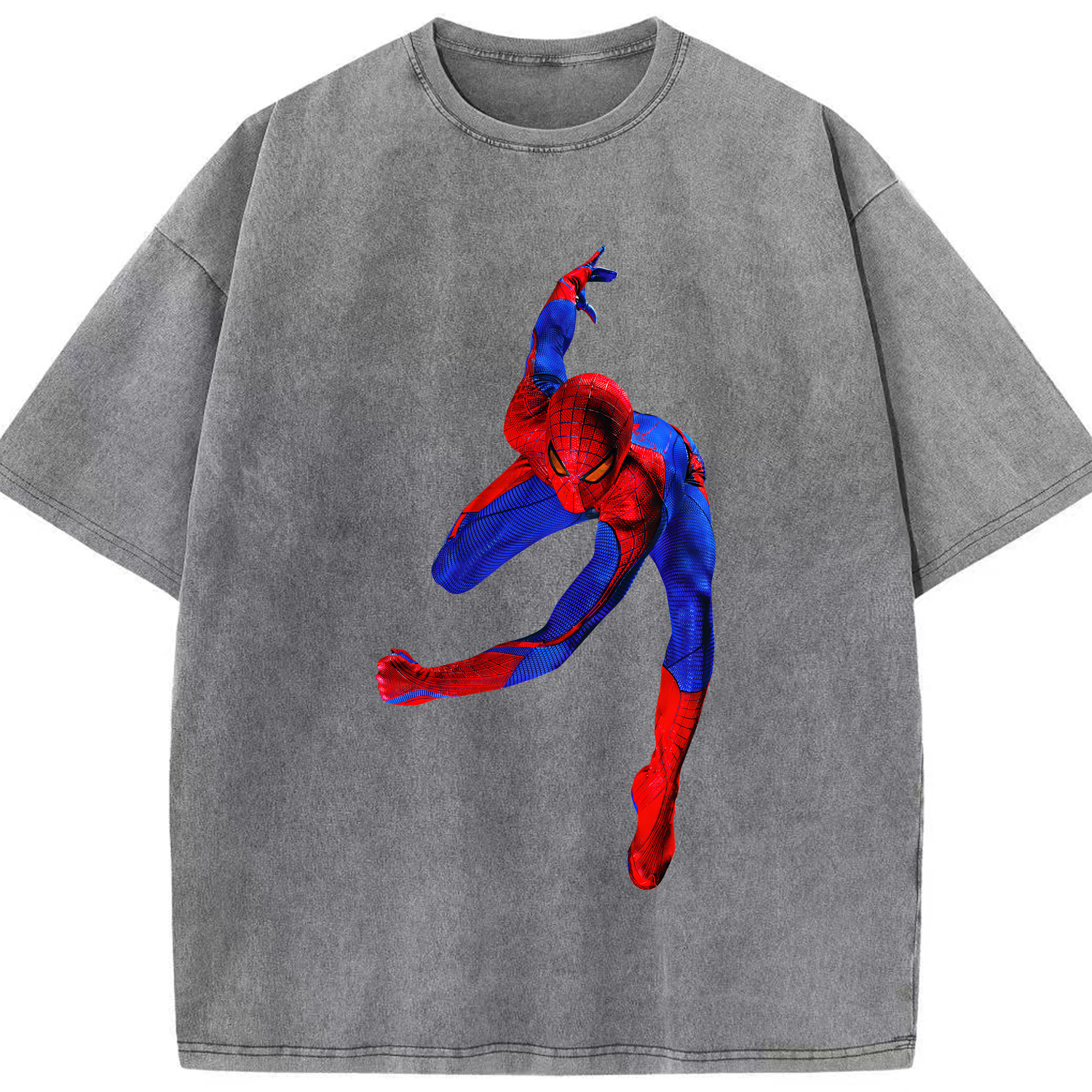 （画像用） Spider Man スパイダーマン 綿100% ヴィンテージ風 半袖Tシャツ（フロントプリント）