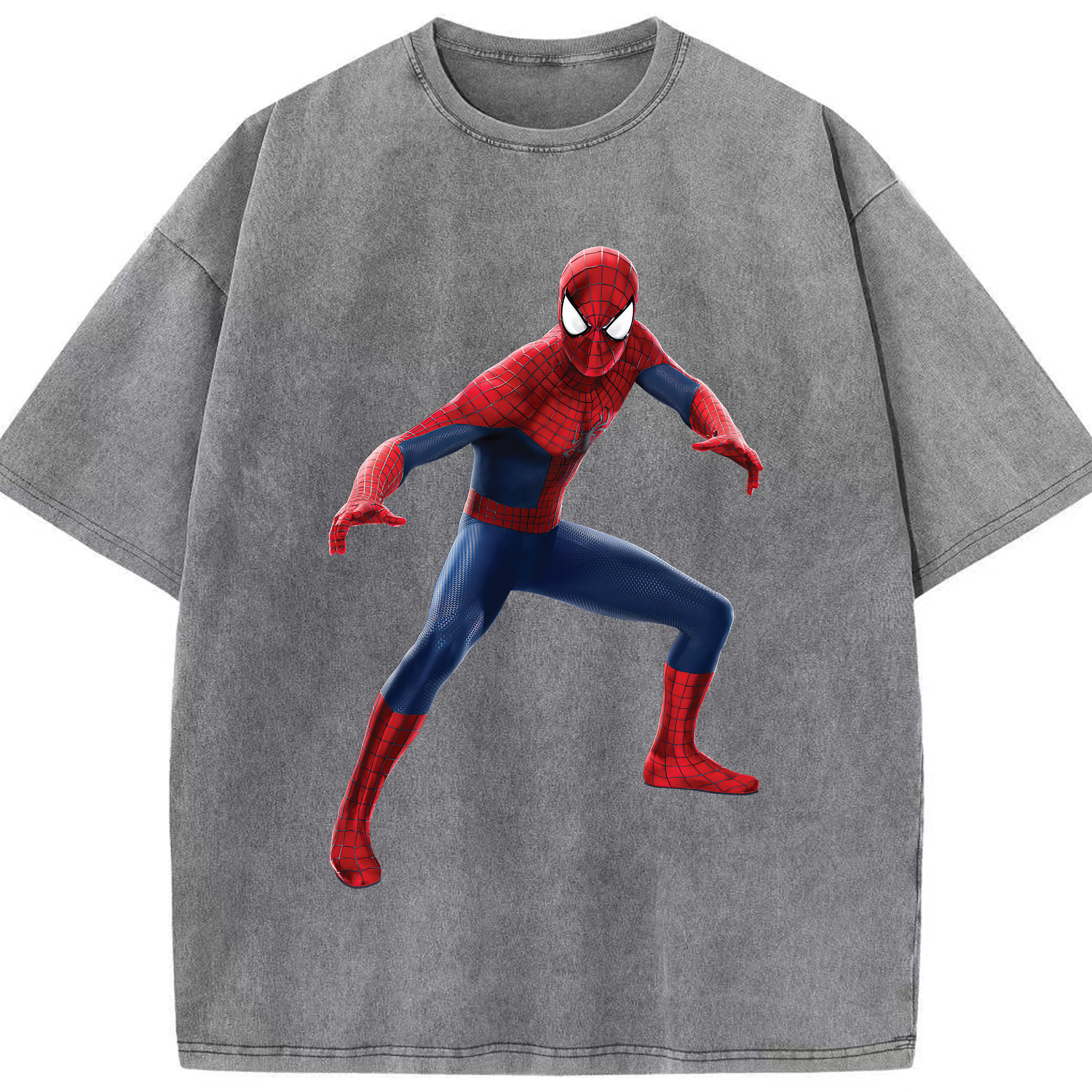 （画像用） Spider Man スパイダーマン 綿100% ヴィンテージ風 半袖Tシャツ（フロントプリント）