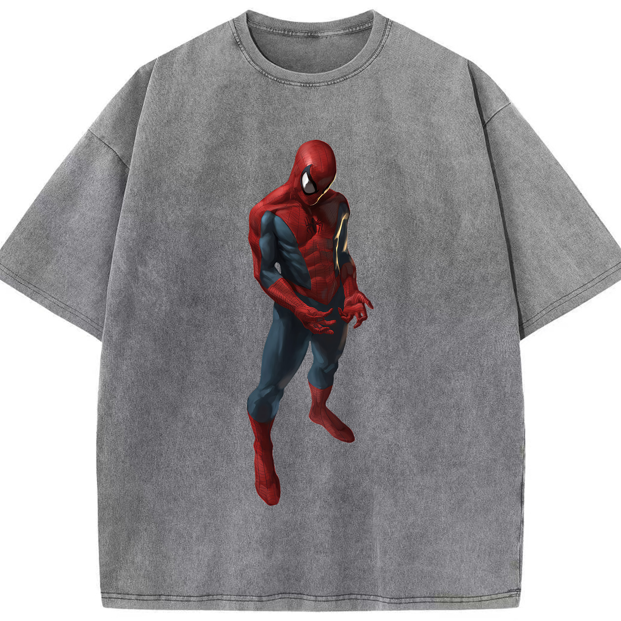 （画像用） Spider Man スパイダーマン 綿100% ヴィンテージ風 半袖Tシャツ（フロントプリント）