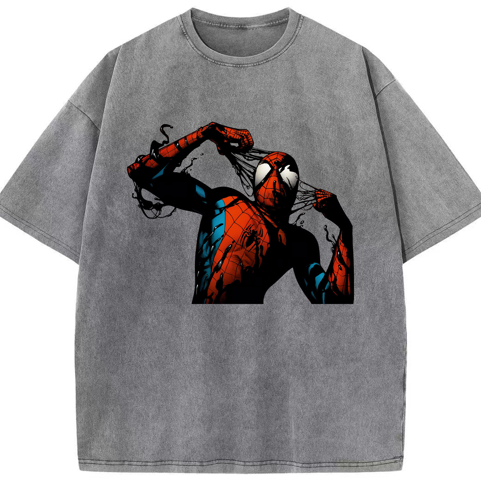 （画像用） Spider Man スパイダーマン 綿100% ヴィンテージ風 半袖Tシャツ（フロントプリント）