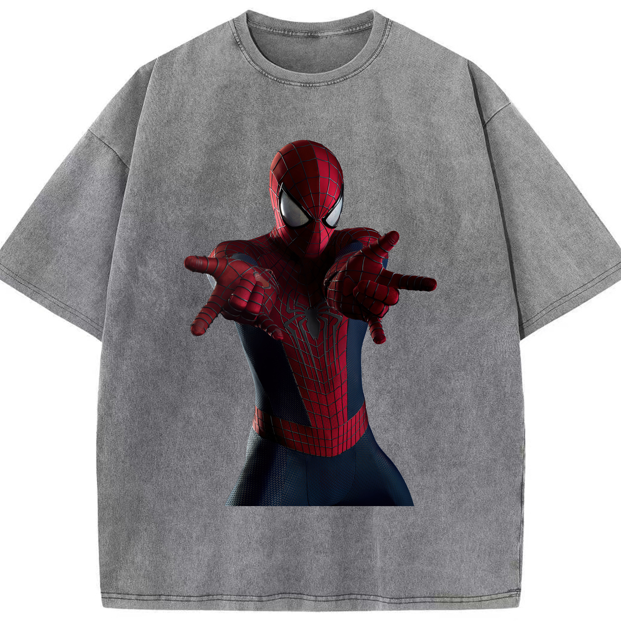 （画像用） Spider Man スパイダーマン 綿100% ヴィンテージ風 半袖Tシャツ（フロントプリント）