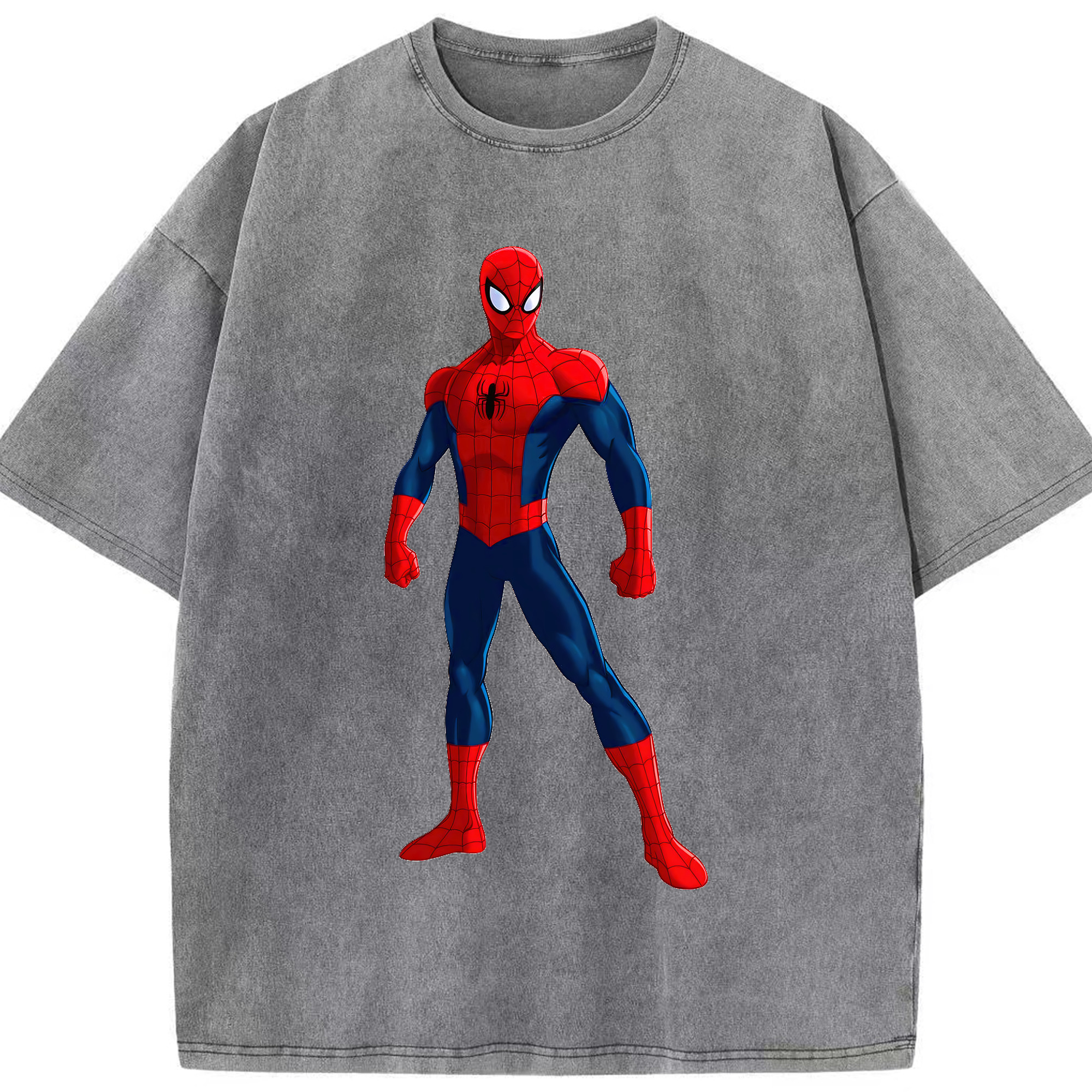 （画像用） Spider Man スパイダーマン 綿100% ヴィンテージ風 半袖Tシャツ（フロントプリント）