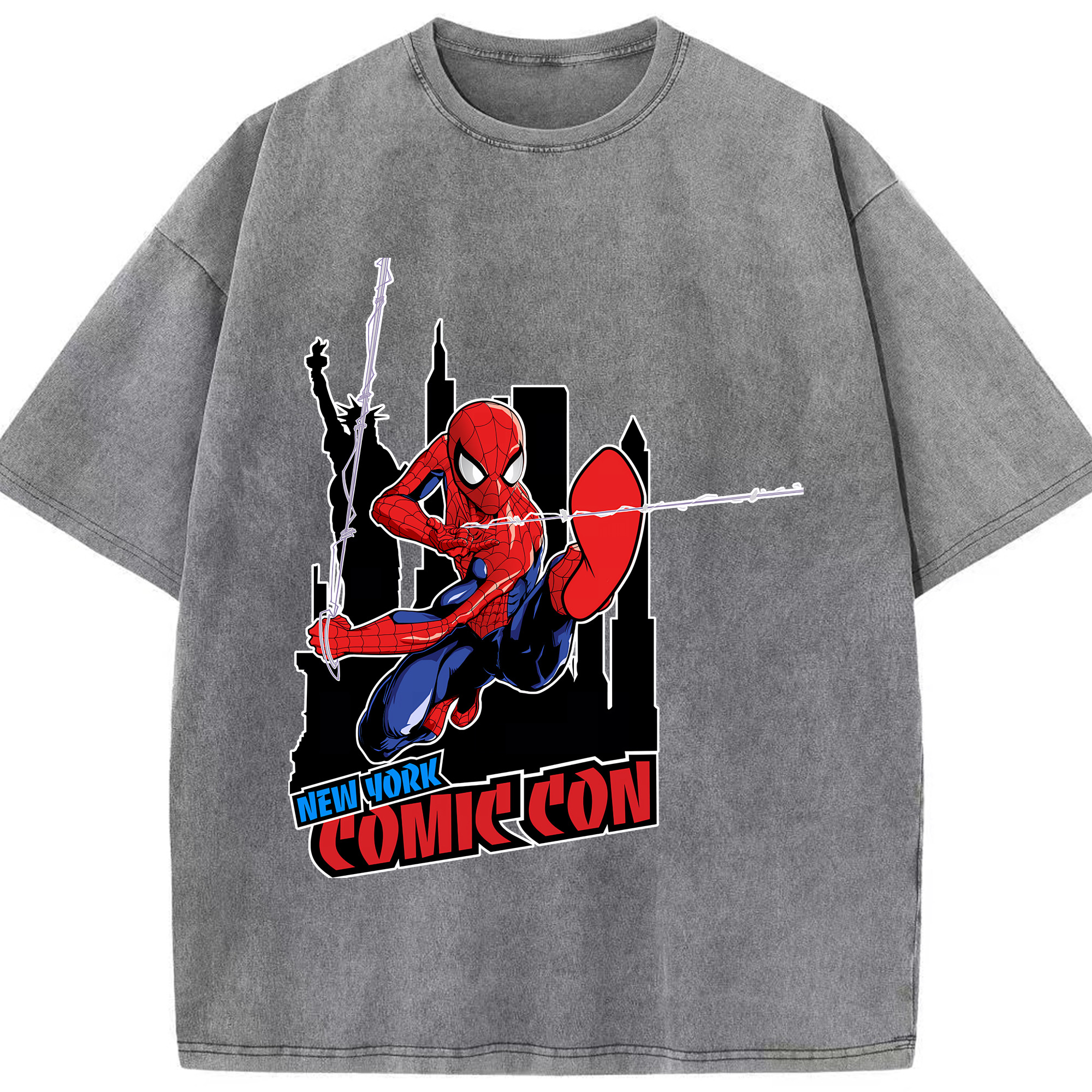 （画像用） Spider Man スパイダーマン 綿100% ヴィンテージ風 半袖Tシャツ（フロントプリント）