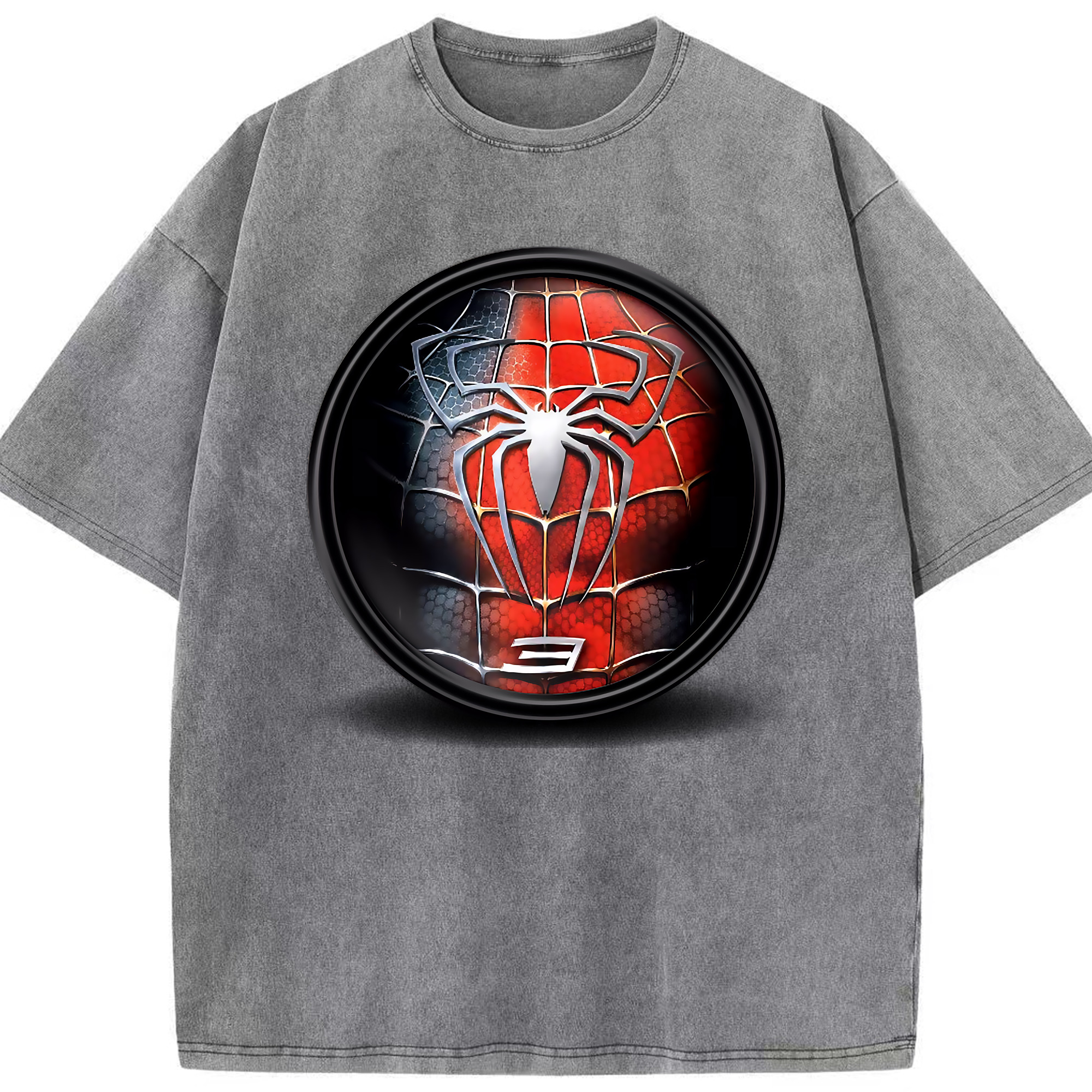 （画像用） Spider Man スパイダーマン 綿100% ヴィンテージ風 半袖Tシャツ（フロントプリント）