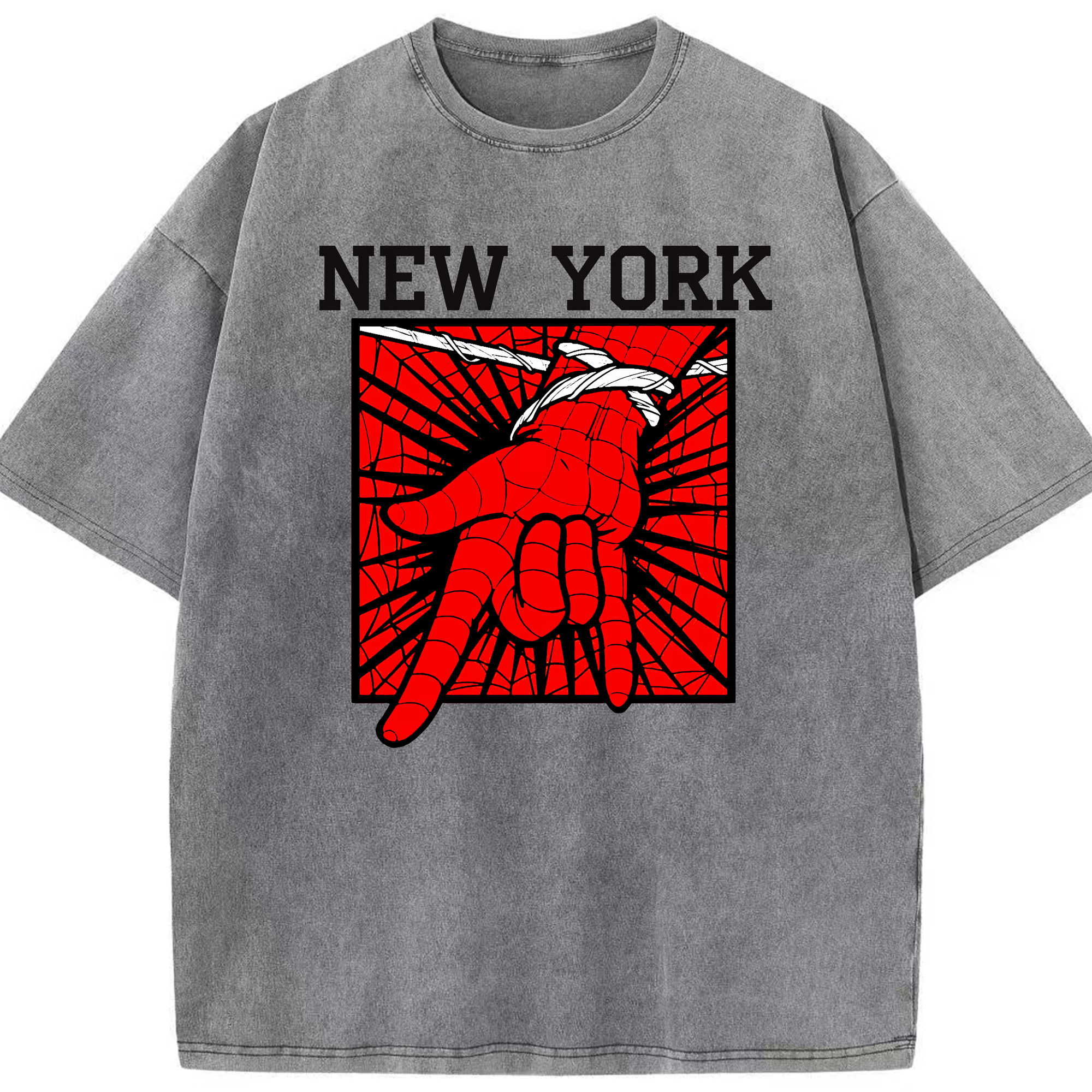 （画像用） Spider Man スパイダーマン 綿100% ヴィンテージ風 半袖Tシャツ（フロントプリント）