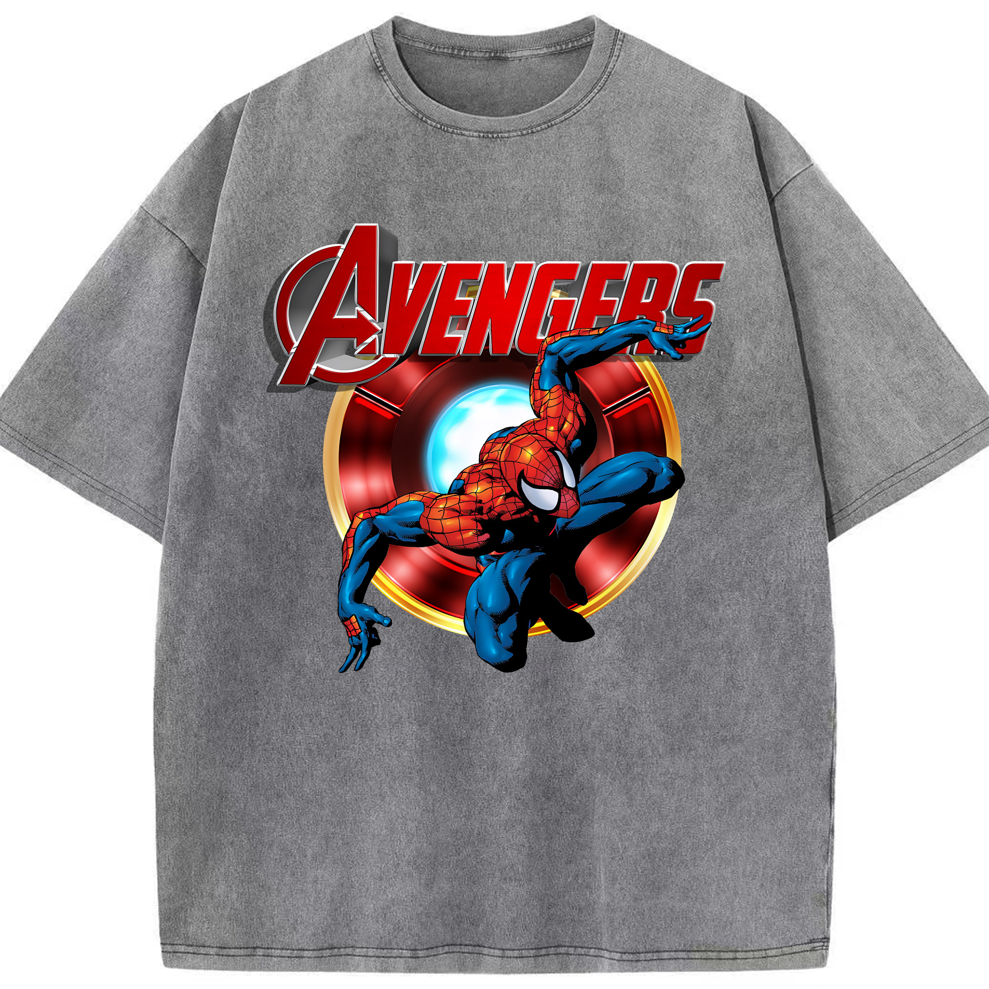 （画像用） Spider Man スパイダーマン 綿100% ヴィンテージ風 半袖Tシャツ（フロントプリント）