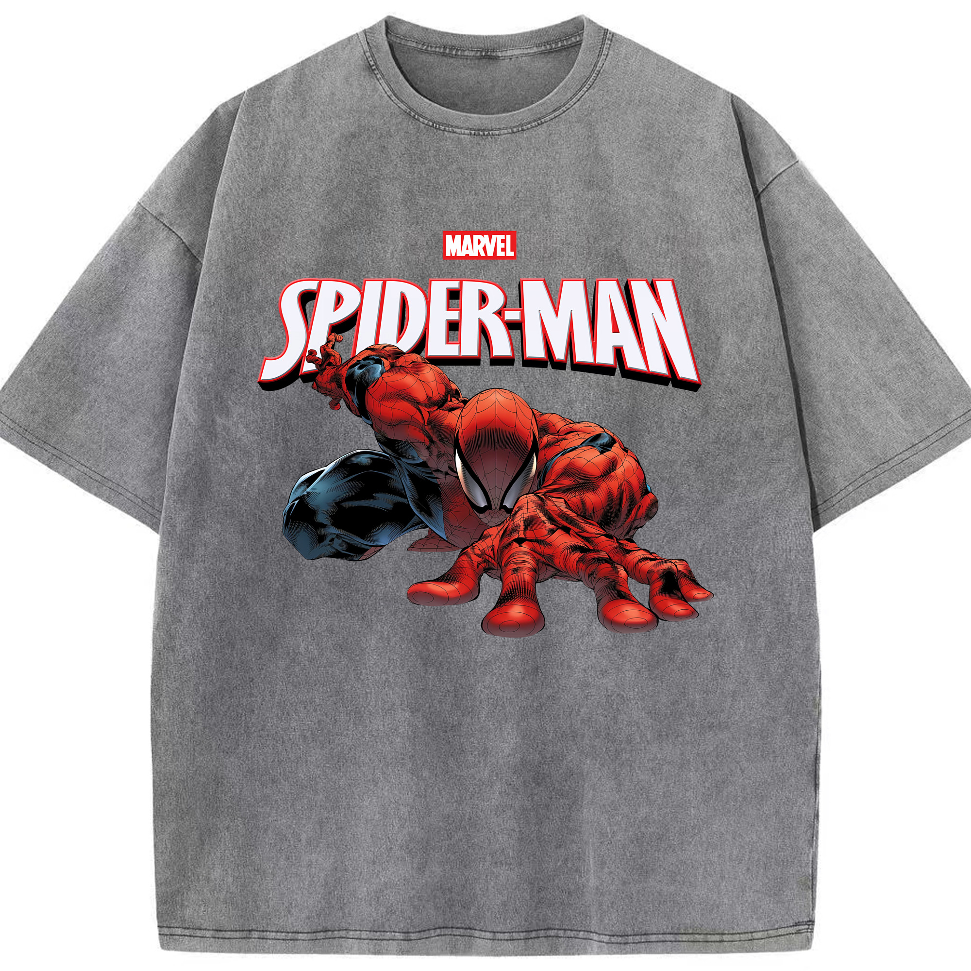 （画像用） Spider Man スパイダーマン 綿100% ヴィンテージ風 半袖Tシャツ（フロントプリント）