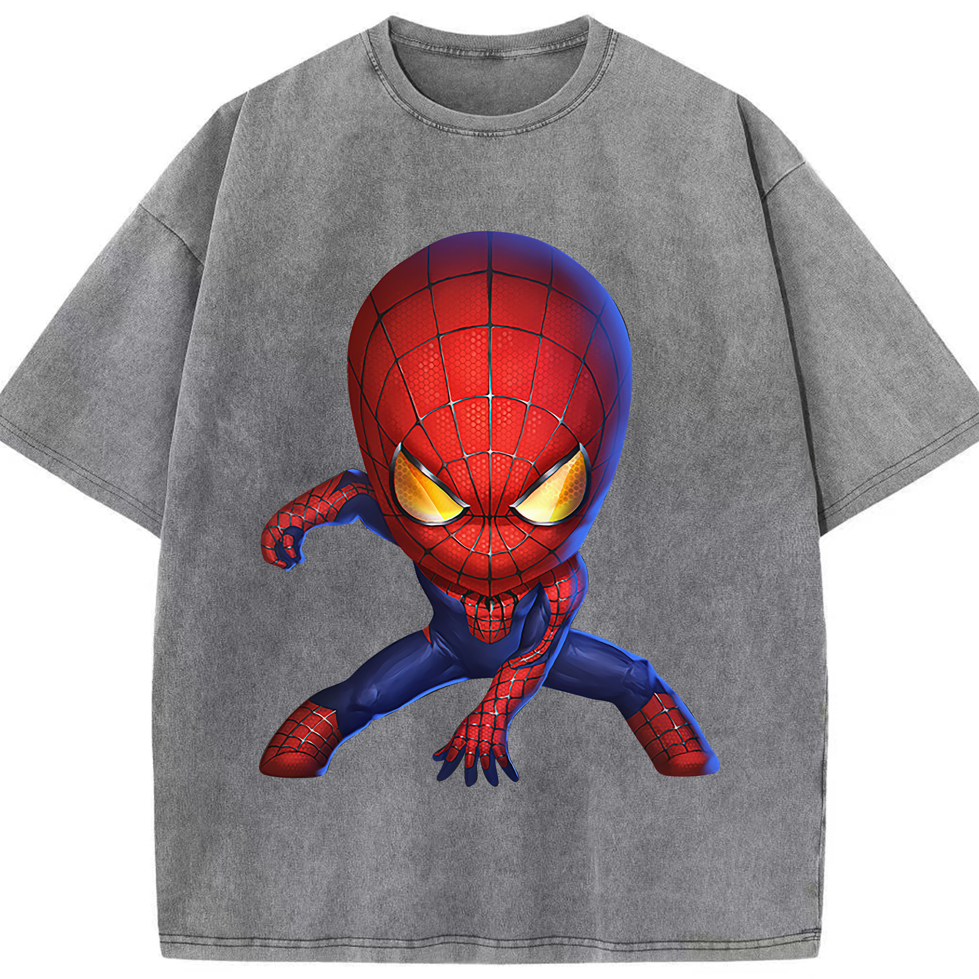 （画像用） Spider Man スパイダーマン 綿100% ヴィンテージ風 半袖Tシャツ（フロントプリント）