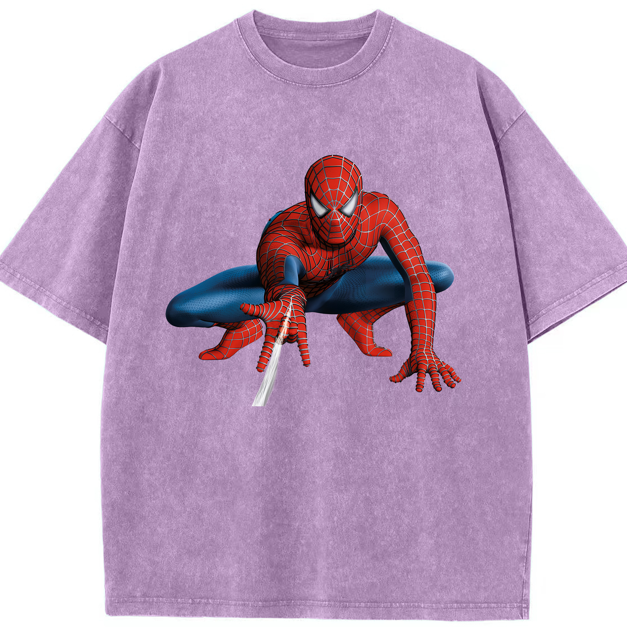 （画像用） Spider Man スパイダーマン 綿100% ヴィンテージ風 半袖Tシャツ（フロントプリント）