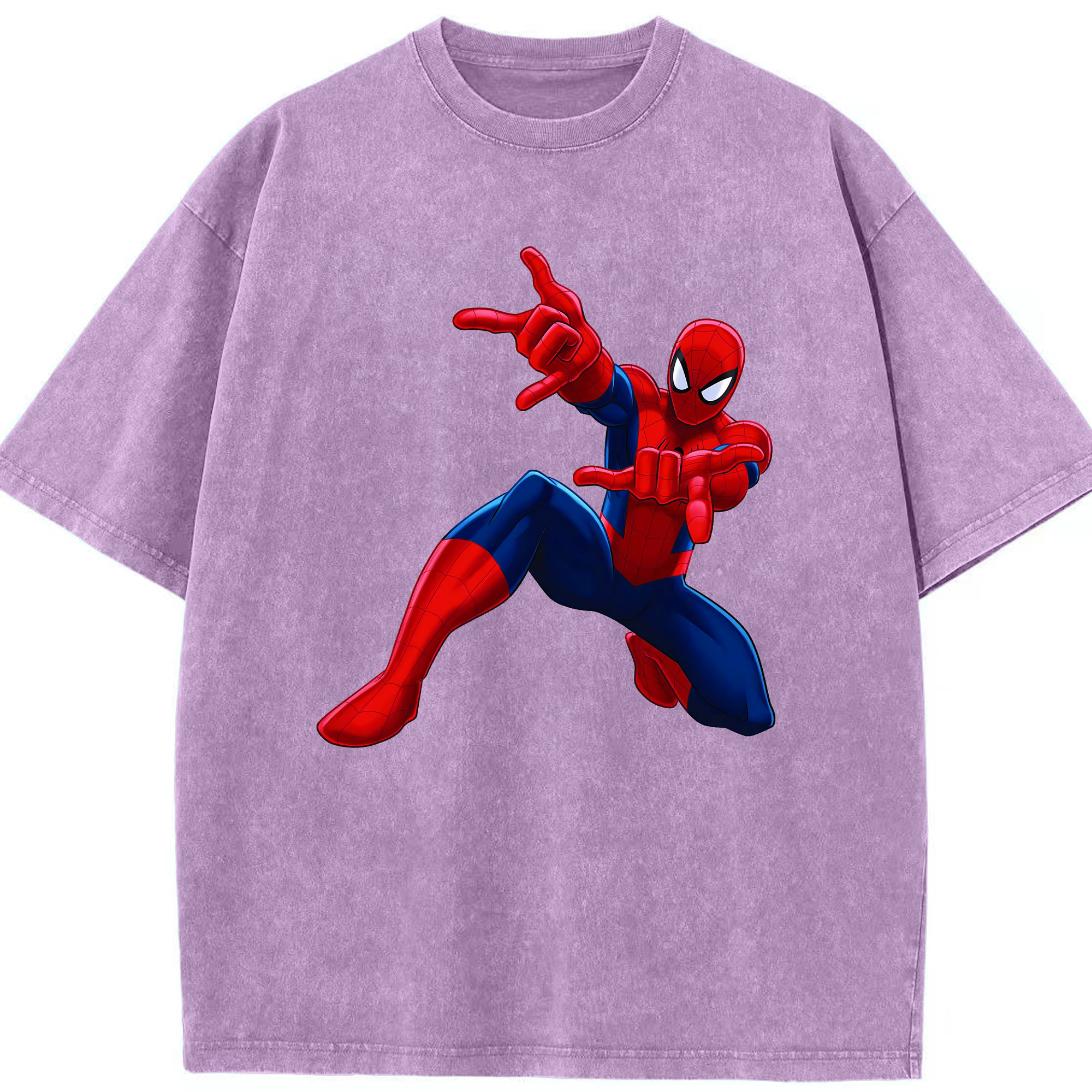 （画像用） Spider Man スパイダーマン 綿100% ヴィンテージ風 半袖Tシャツ（フロントプリント）