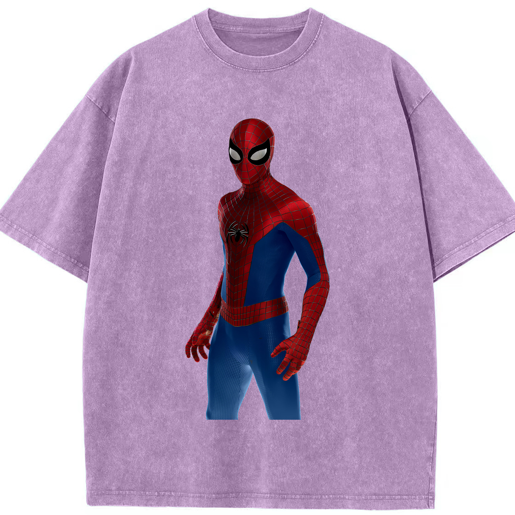 （画像用） Spider Man スパイダーマン 綿100% ヴィンテージ風 半袖Tシャツ（フロントプリント）