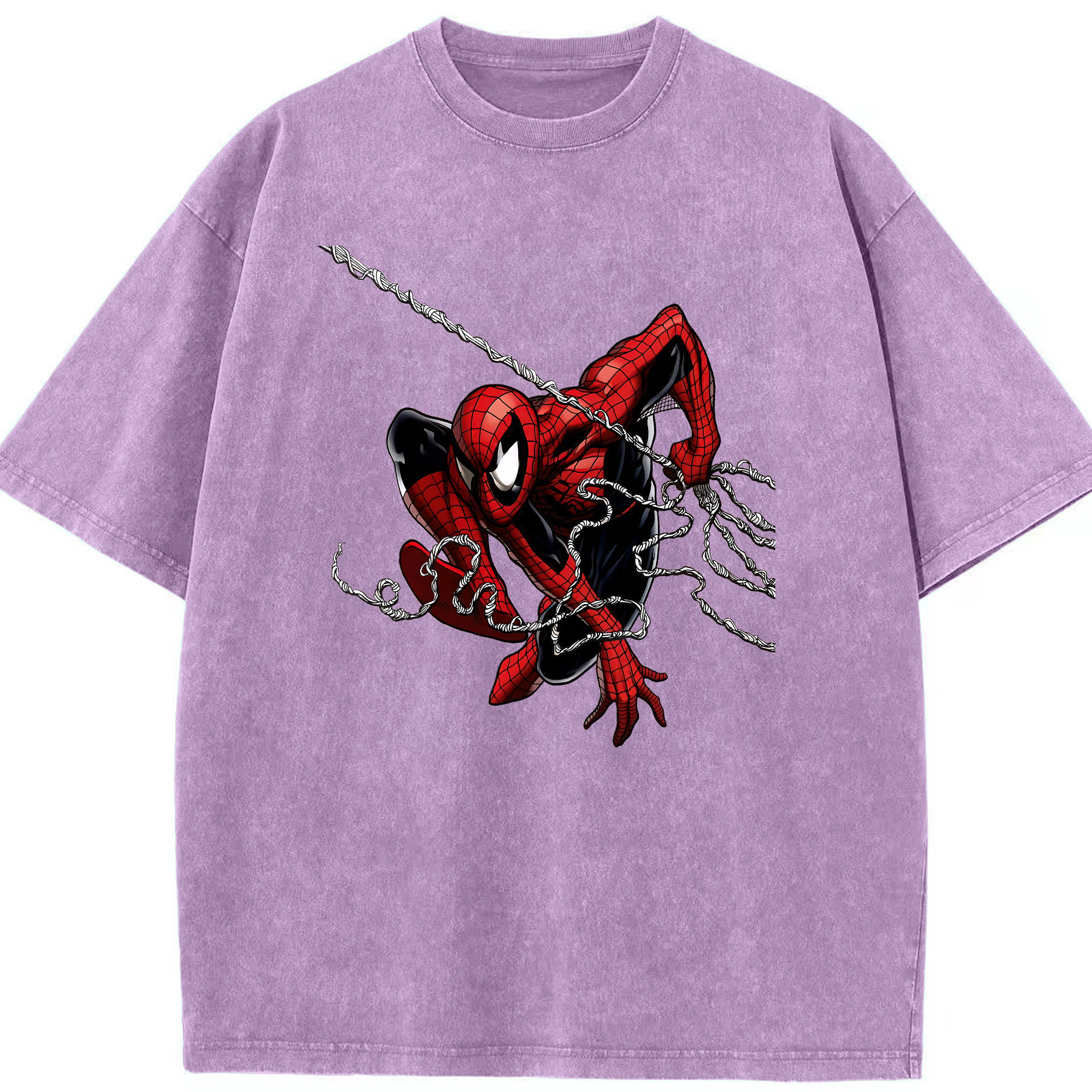 （画像用） Spider Man スパイダーマン 綿100% ヴィンテージ風 半袖Tシャツ（フロントプリント）