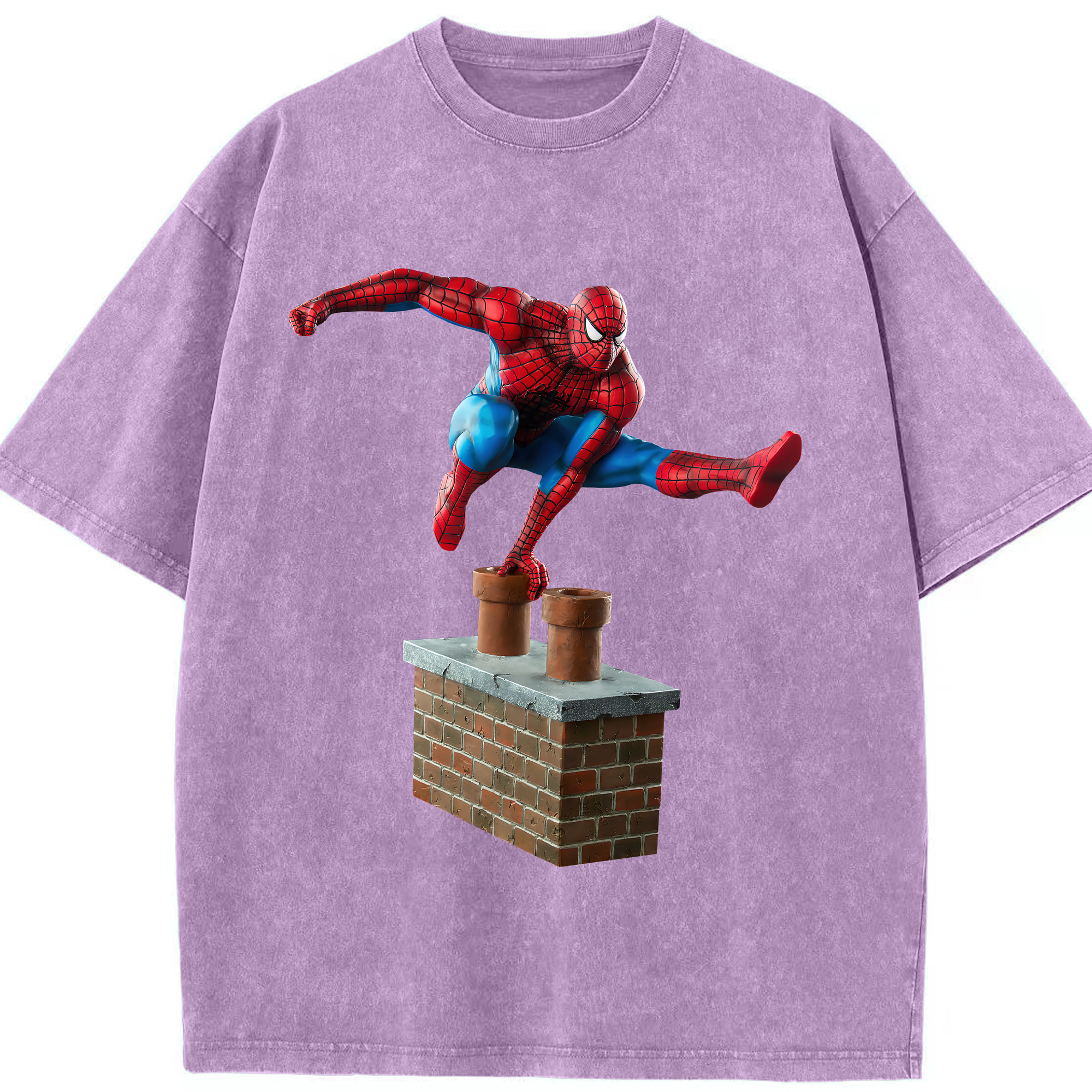（画像用） Spider Man スパイダーマン 綿100% ヴィンテージ風 半袖Tシャツ（フロントプリント）