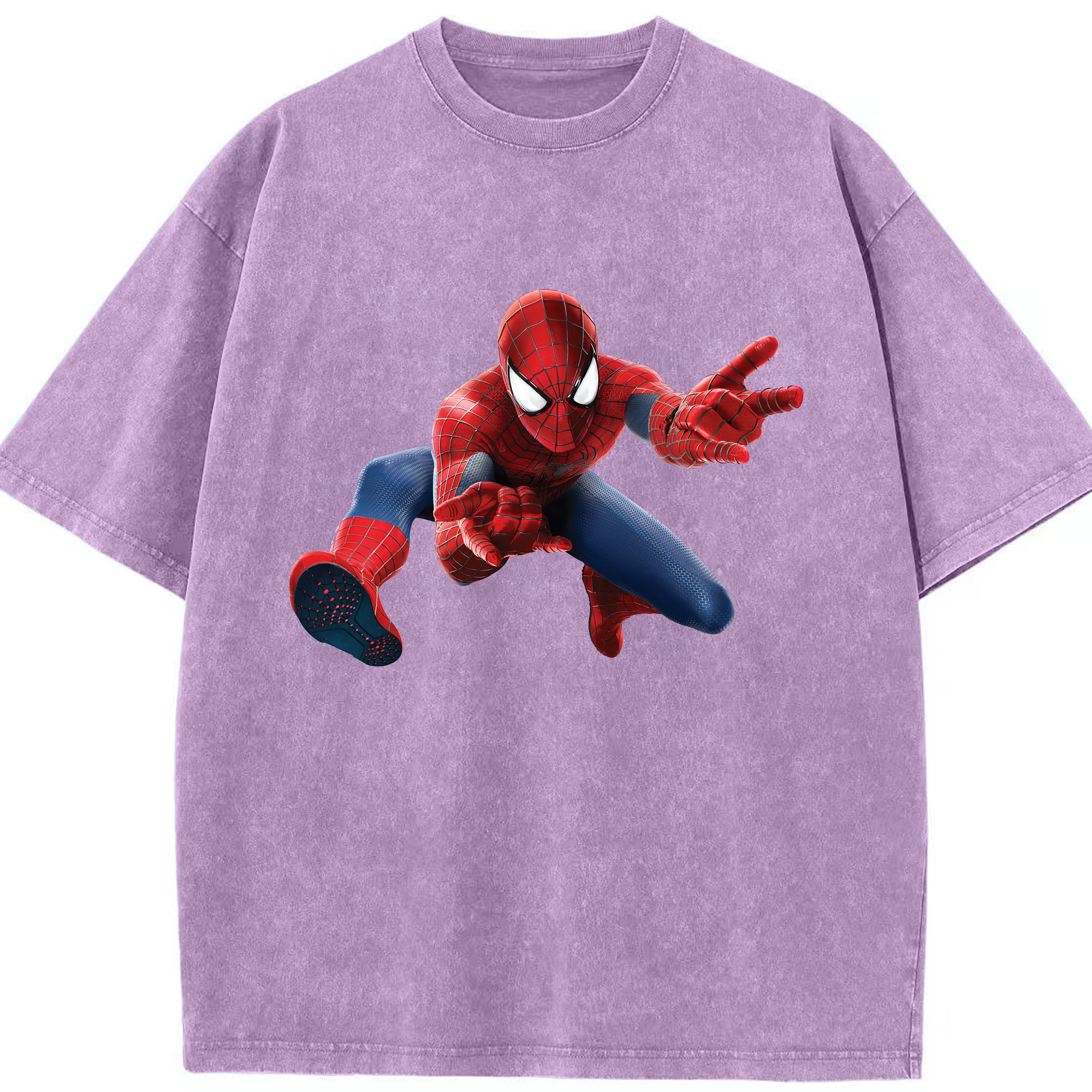 （画像用） Spider Man スパイダーマン 綿100% ヴィンテージ風 半袖Tシャツ（フロントプリント）