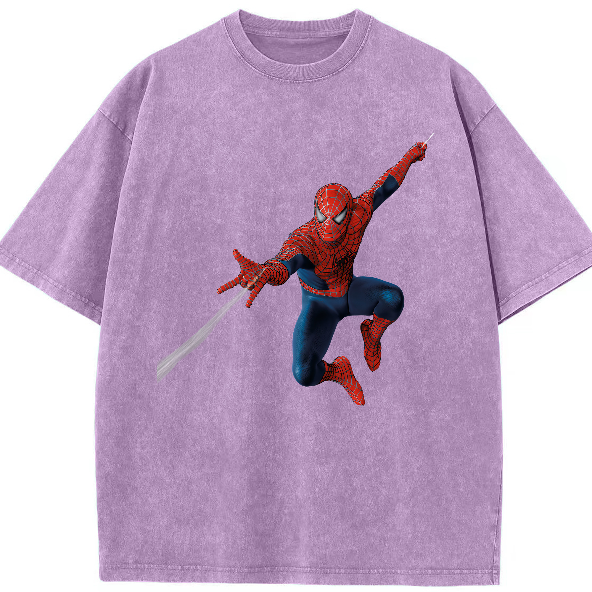 （画像用） Spider Man スパイダーマン 綿100% ヴィンテージ風 半袖Tシャツ（フロントプリント）