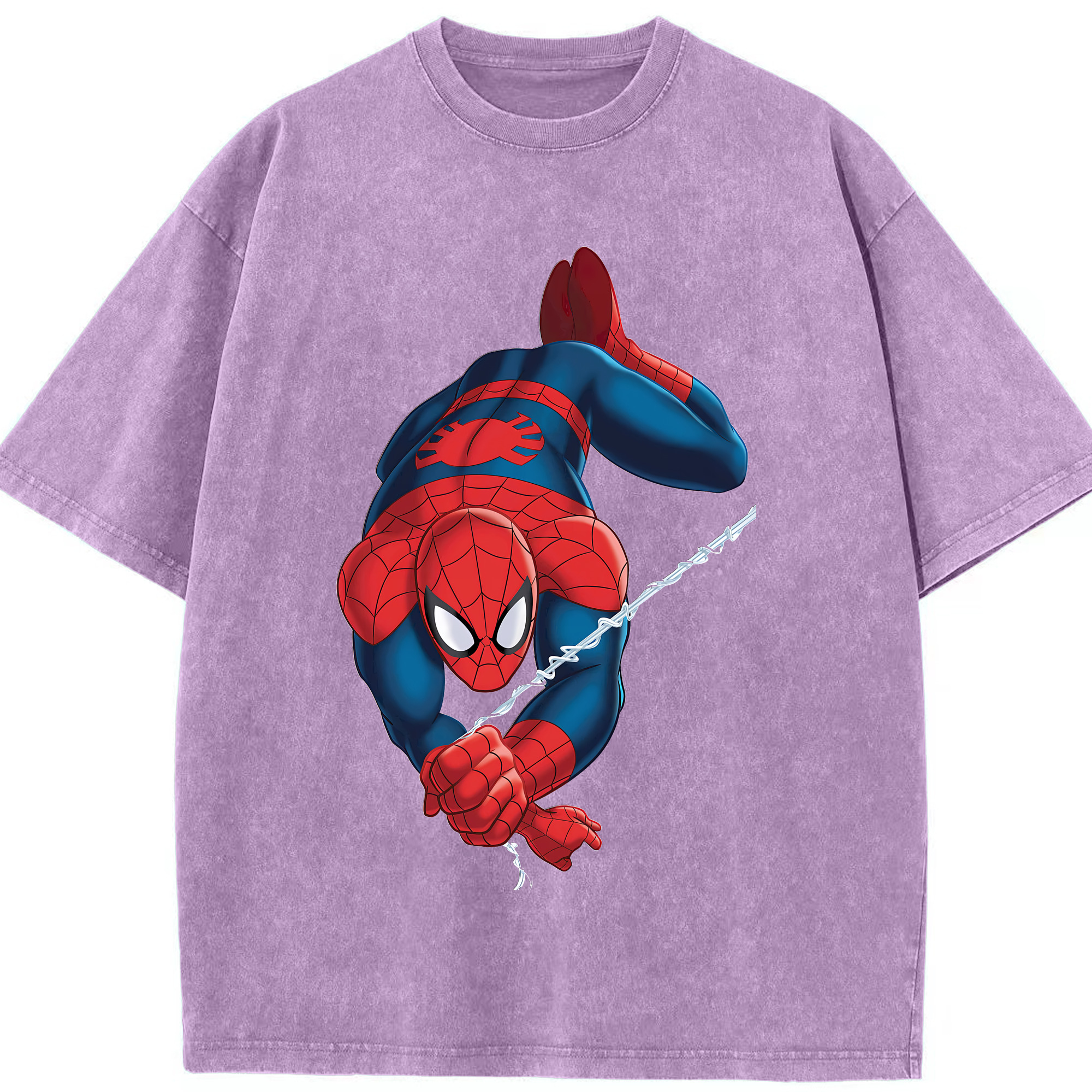 （画像用） Spider Man スパイダーマン 綿100% ヴィンテージ風 半袖Tシャツ（フロントプリント）
