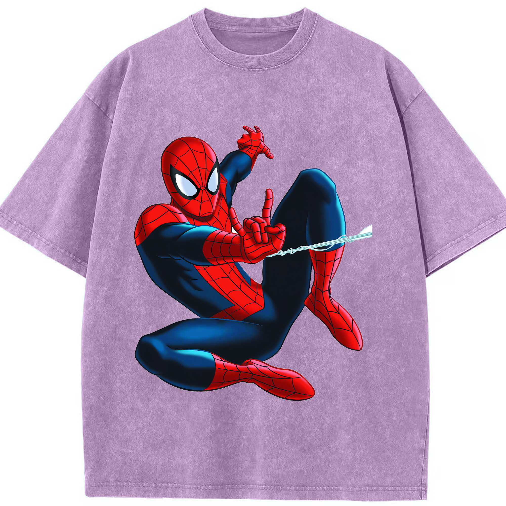 （画像用） Spider Man スパイダーマン 綿100% ヴィンテージ風 半袖Tシャツ（フロントプリント）