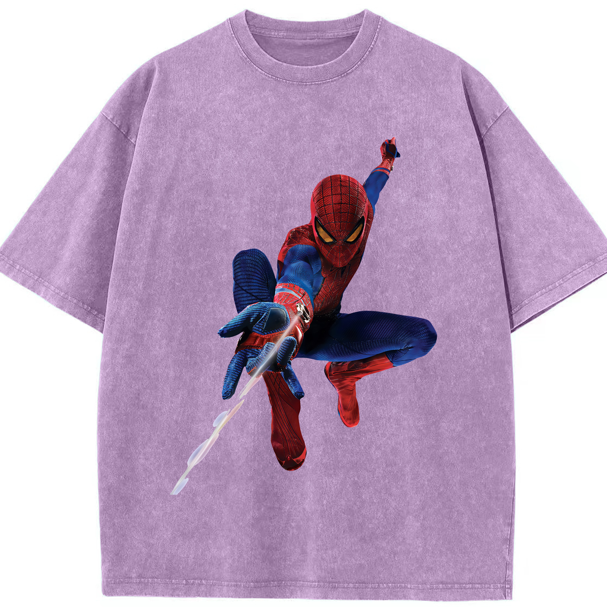 （画像用） Spider Man スパイダーマン 綿100% ヴィンテージ風 半袖Tシャツ（フロントプリント）