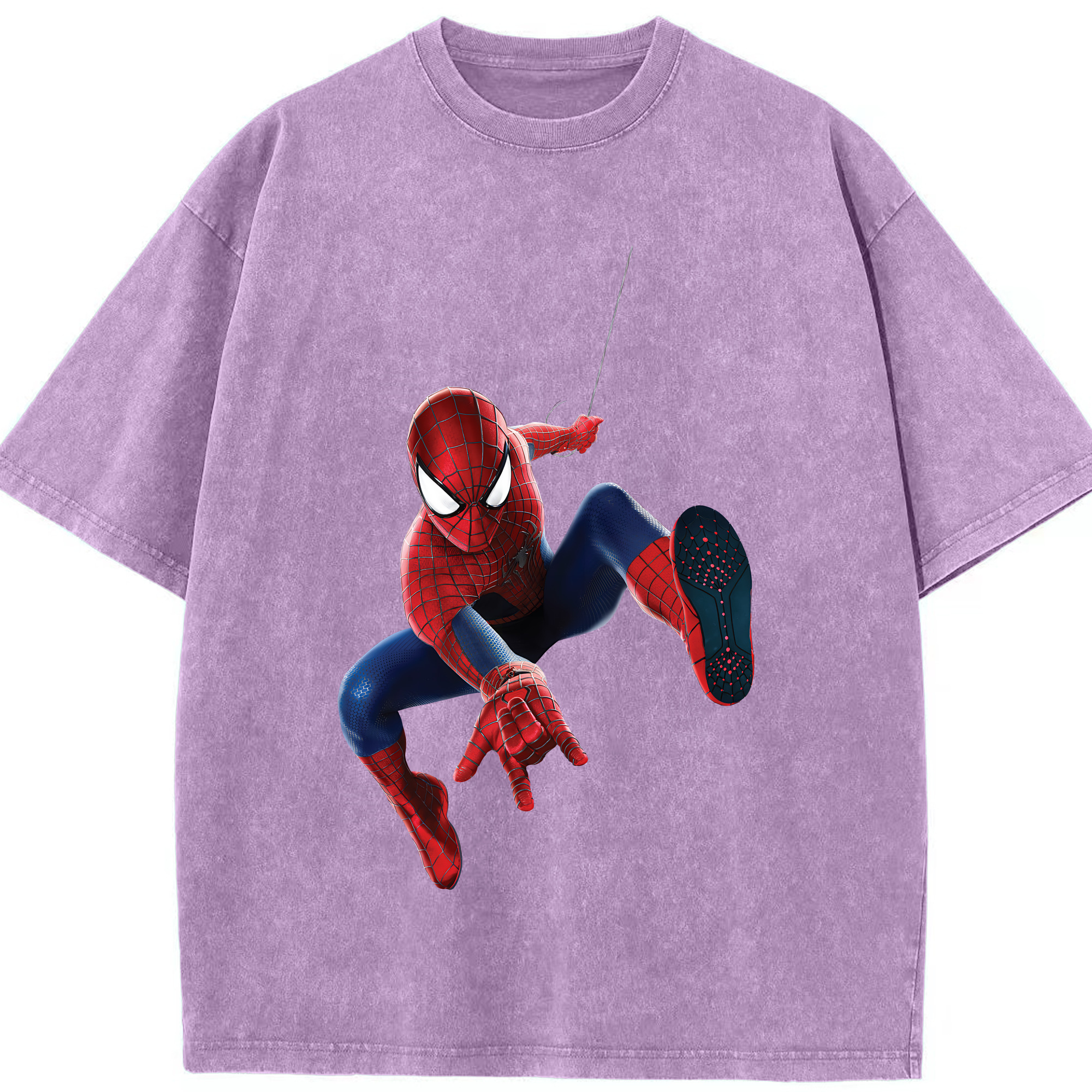 （画像用） Spider Man スパイダーマン 綿100% ヴィンテージ風 半袖Tシャツ（フロントプリント）