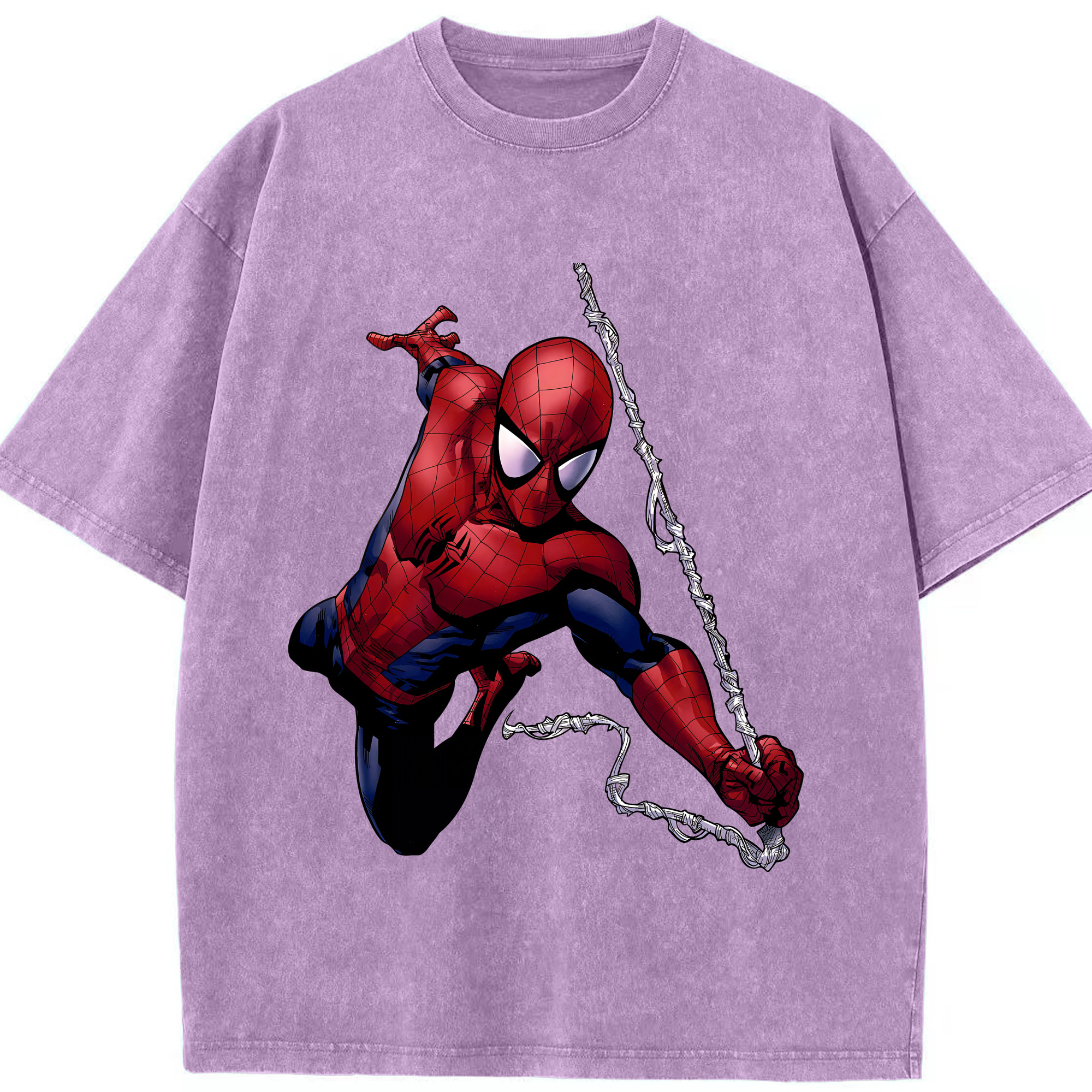 （画像用） Spider Man スパイダーマン 綿100% ヴィンテージ風 半袖Tシャツ（フロントプリント）
