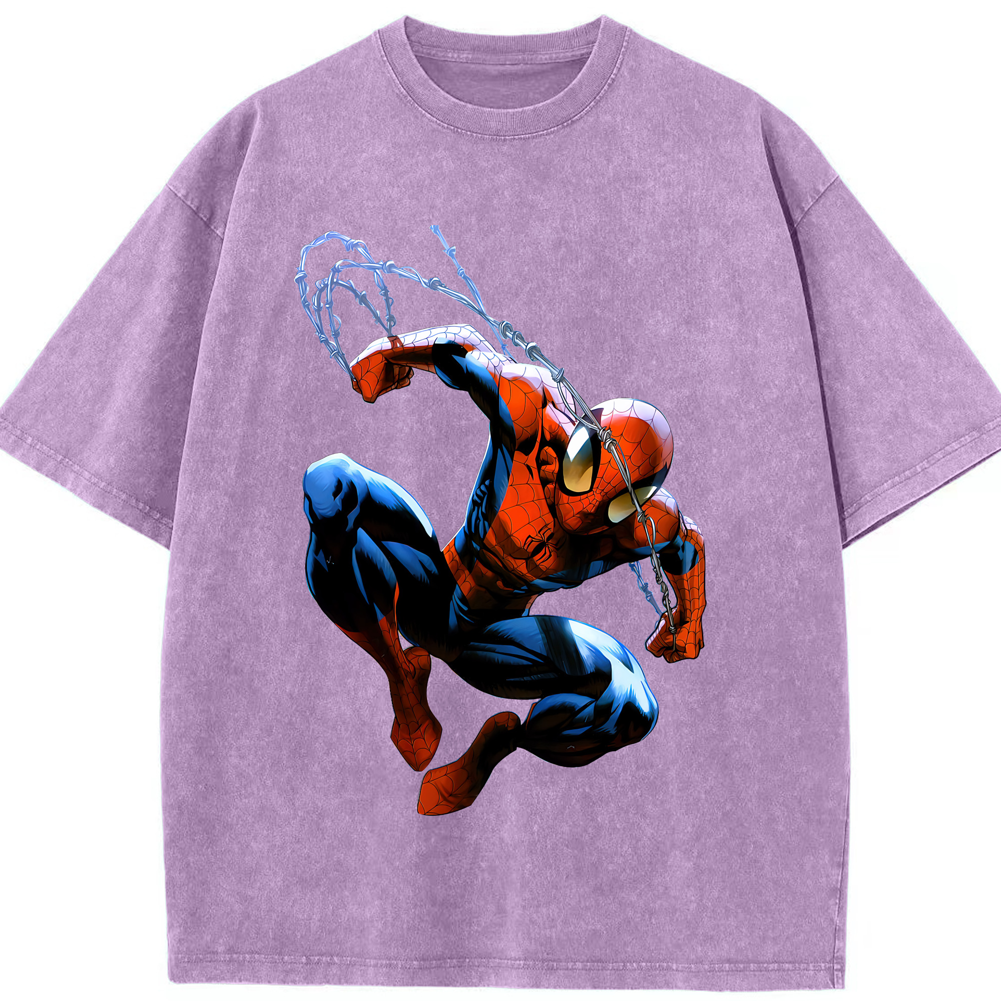 （画像用） Spider Man スパイダーマン 綿100% ヴィンテージ風 半袖Tシャツ（フロントプリント）