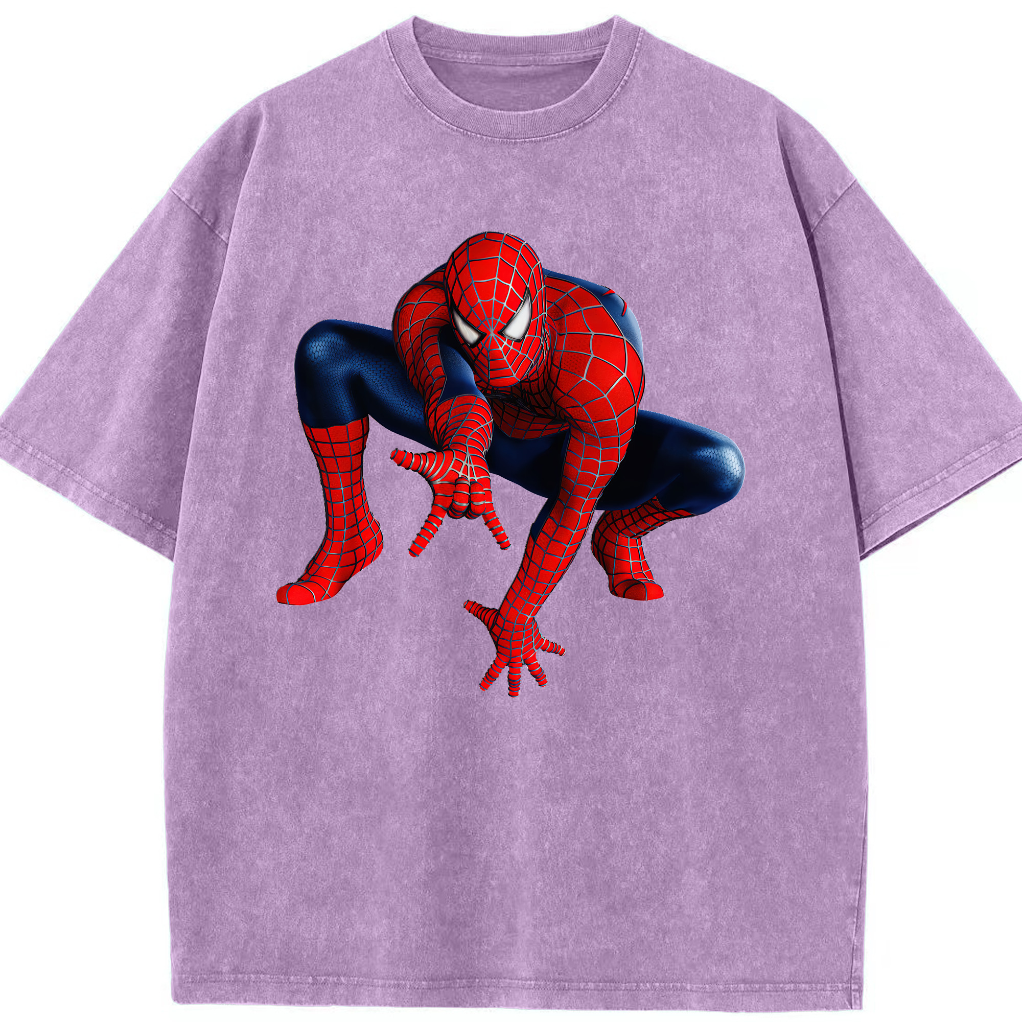 （画像用） Spider Man スパイダーマン 綿100% ヴィンテージ風 半袖Tシャツ（フロントプリント）