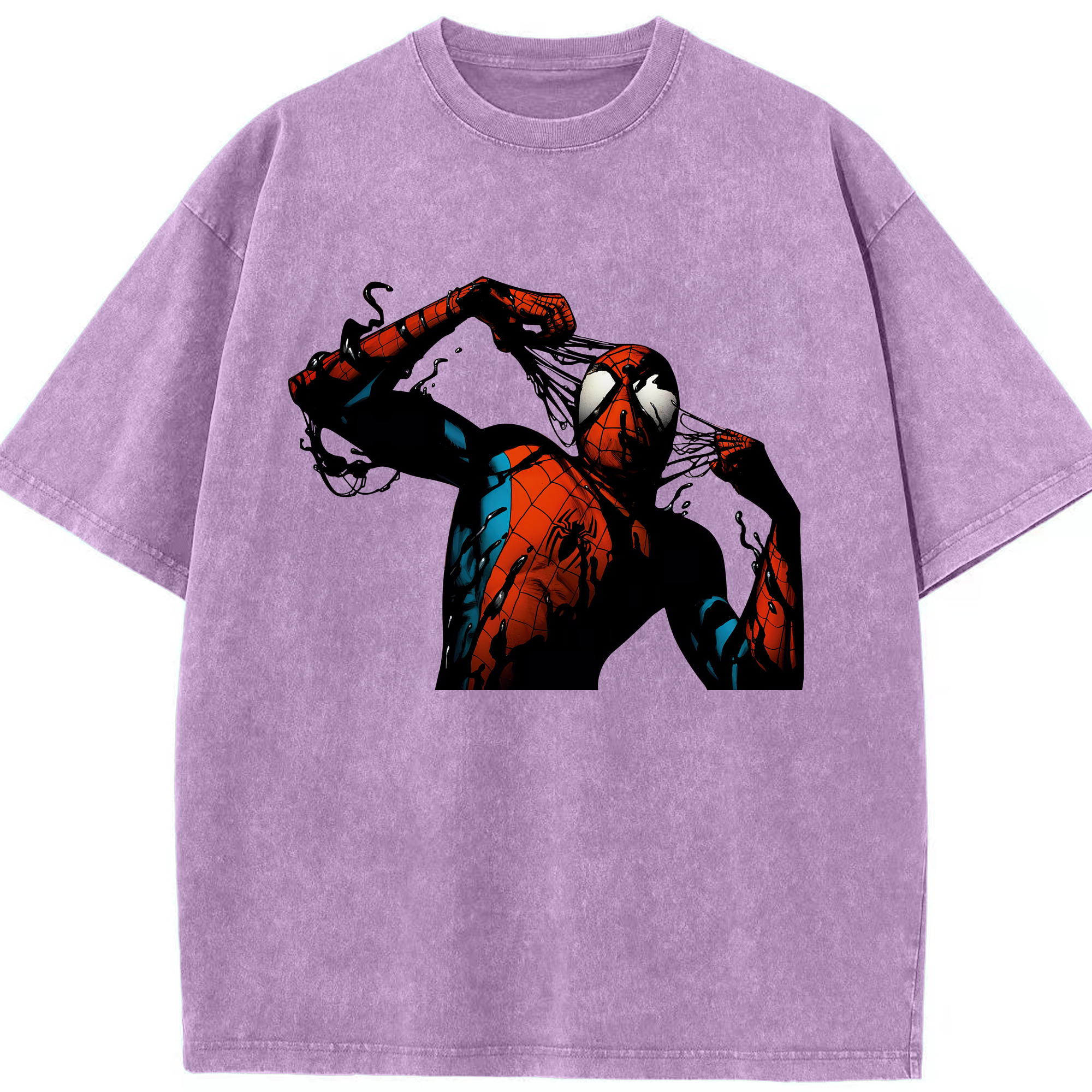 （画像用） Spider Man スパイダーマン 綿100% ヴィンテージ風 半袖Tシャツ（フロントプリント）