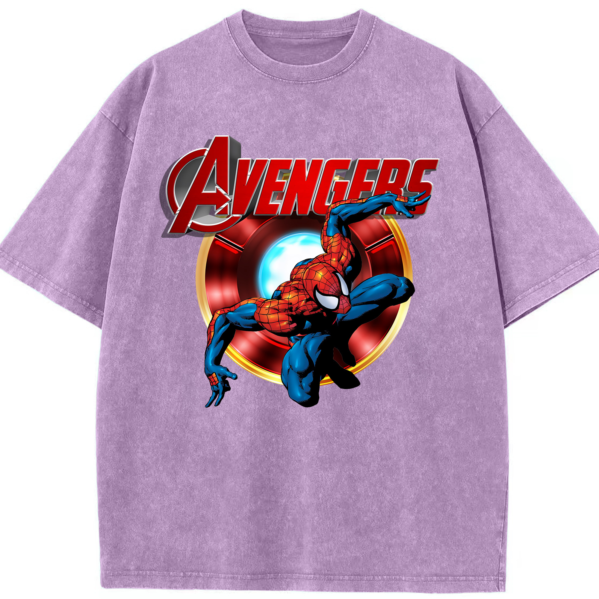 （画像用） Spider Man スパイダーマン 綿100% ヴィンテージ風 半袖Tシャツ（フロントプリント）