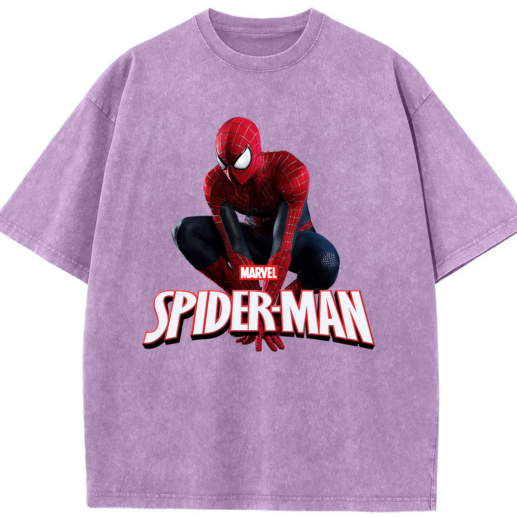 （画像用） Spider Man スパイダーマン 綿100% ヴィンテージ風 半袖Tシャツ（フロントプリント）