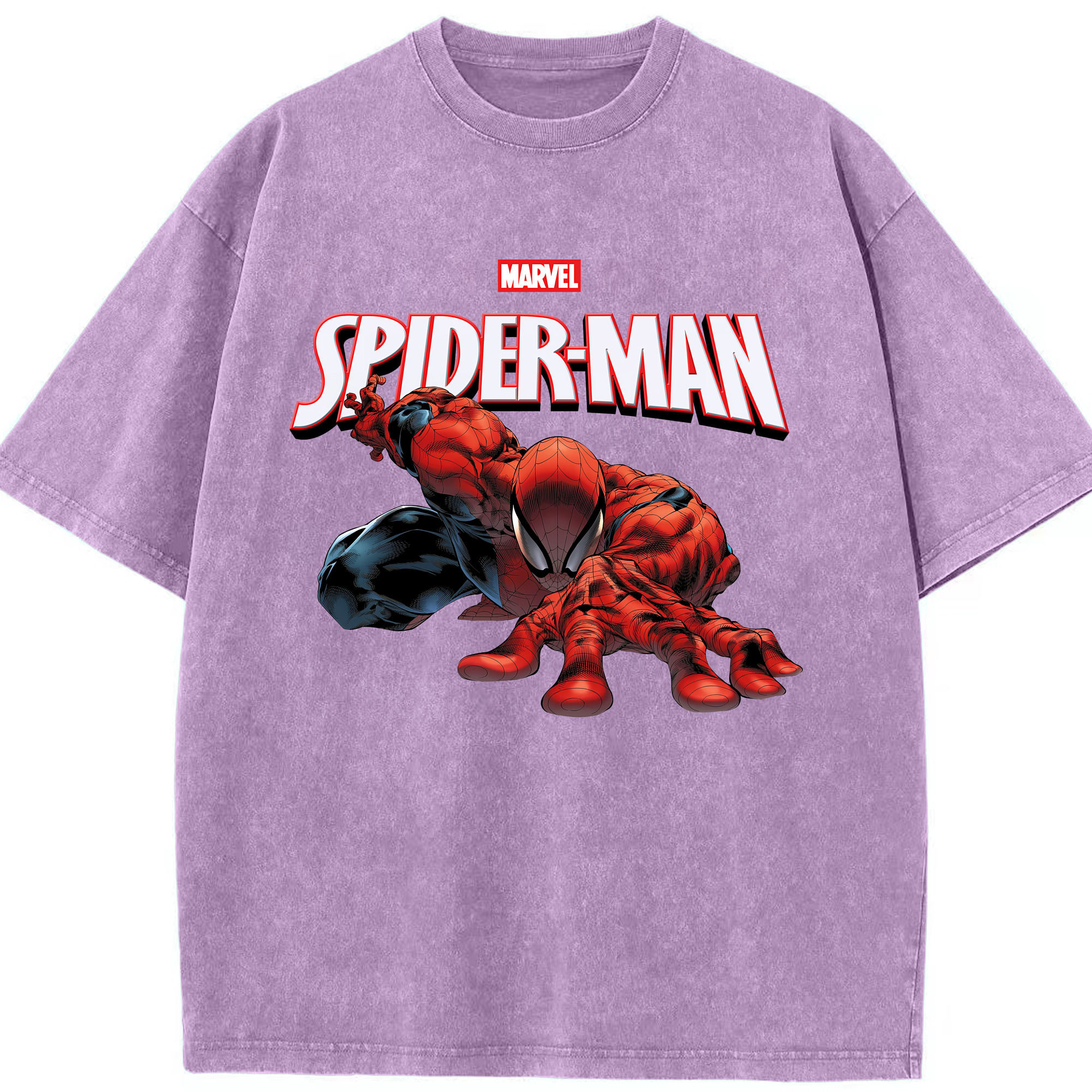 （画像用） Spider Man スパイダーマン 綿100% ヴィンテージ風 半袖Tシャツ（フロントプリント）