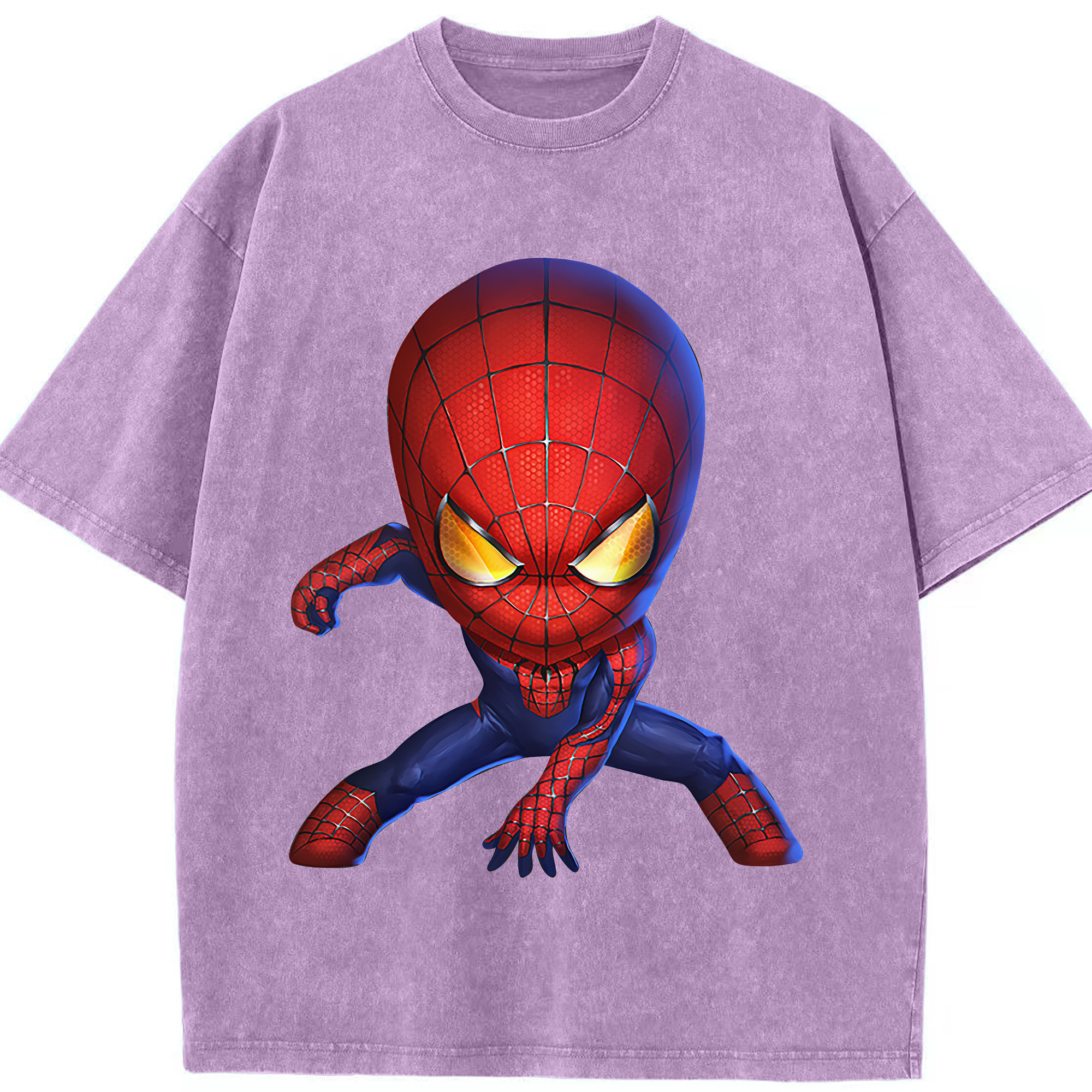 （画像用） Spider Man スパイダーマン 綿100% ヴィンテージ風 半袖Tシャツ（フロントプリント）