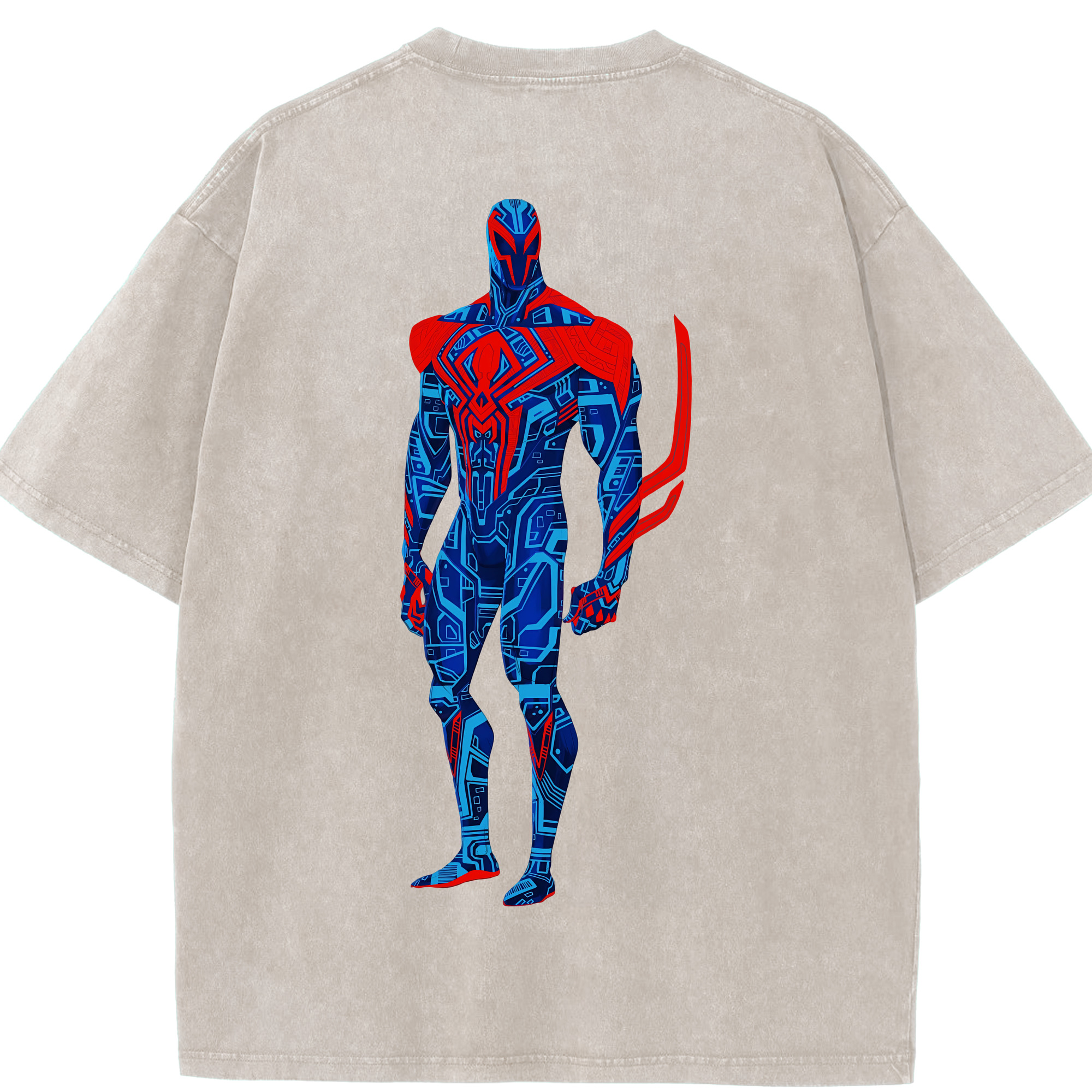 （画像用） Spider Man スパイダーマン 綿100% ヴィンテージ風 半袖Tシャツ（背面プリント）
