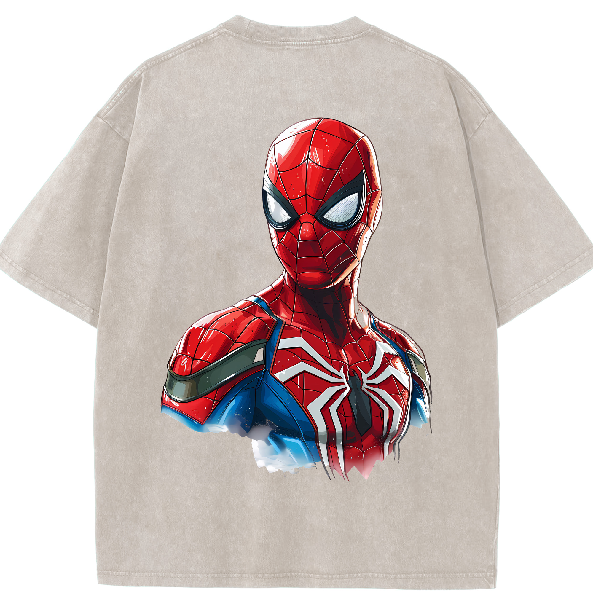（画像用） Spider Man スパイダーマン 綿100% ヴィンテージ風 半袖Tシャツ（背面プリント）