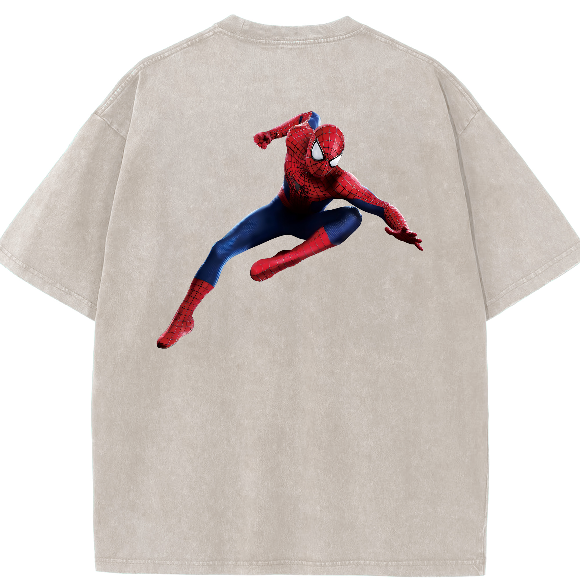 （画像用） Spider Man スパイダーマン 綿100% ヴィンテージ風 半袖Tシャツ（背面プリント）