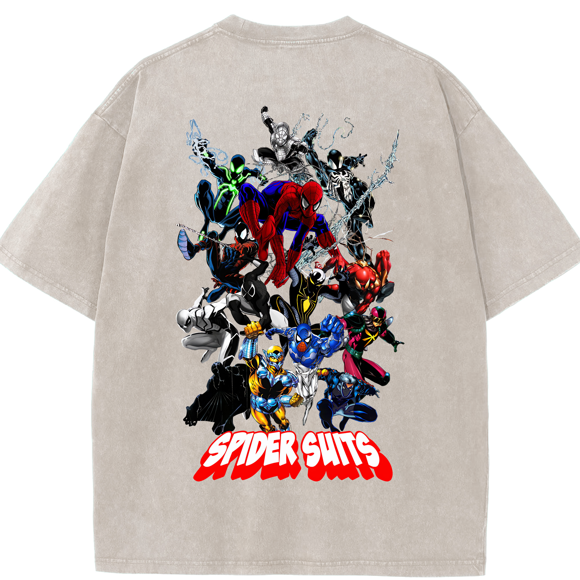 （画像用） Spider Man スパイダーマン 綿100% ヴィンテージ風 半袖Tシャツ（背面プリント）