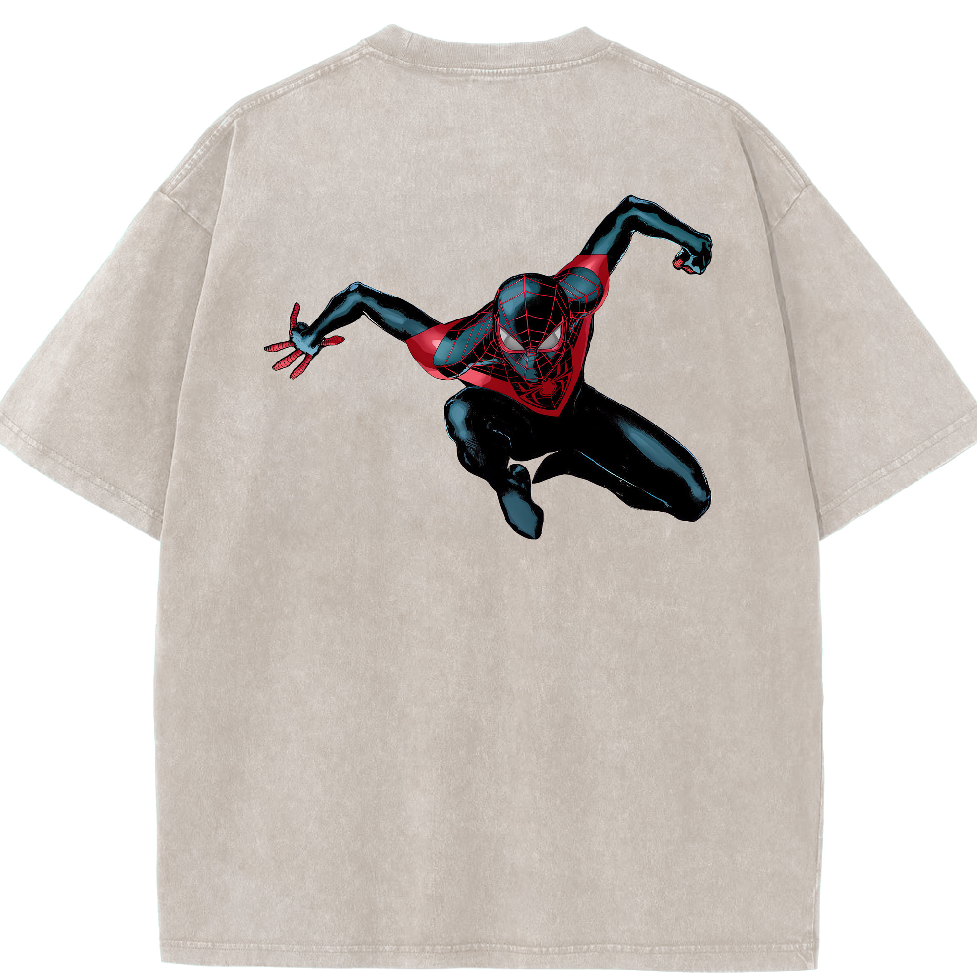 （画像用） Spider Man スパイダーマン 綿100% ヴィンテージ風 半袖Tシャツ（背面プリント）
