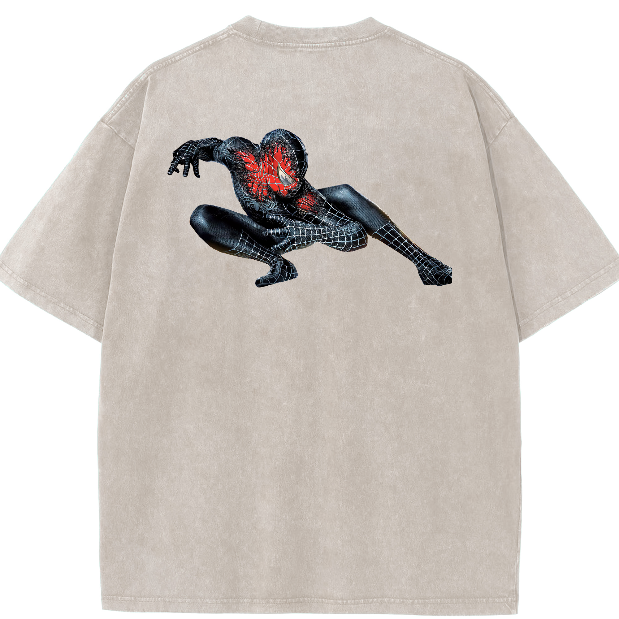 （画像用） Spider Man スパイダーマン 綿100% ヴィンテージ風 半袖Tシャツ（背面プリント）